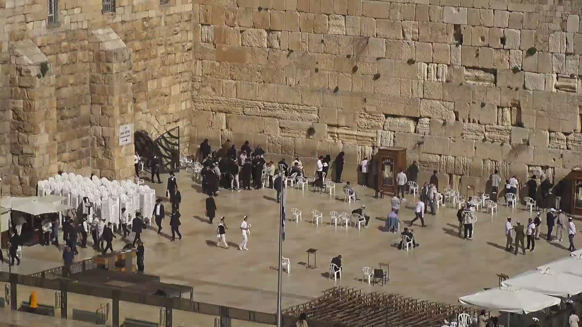 East Quds (East Jerusalem)  Western Wall Northeast Towards View Skyline Live Cam - Old City, East Quds (East Jerusalem) , Palestine
