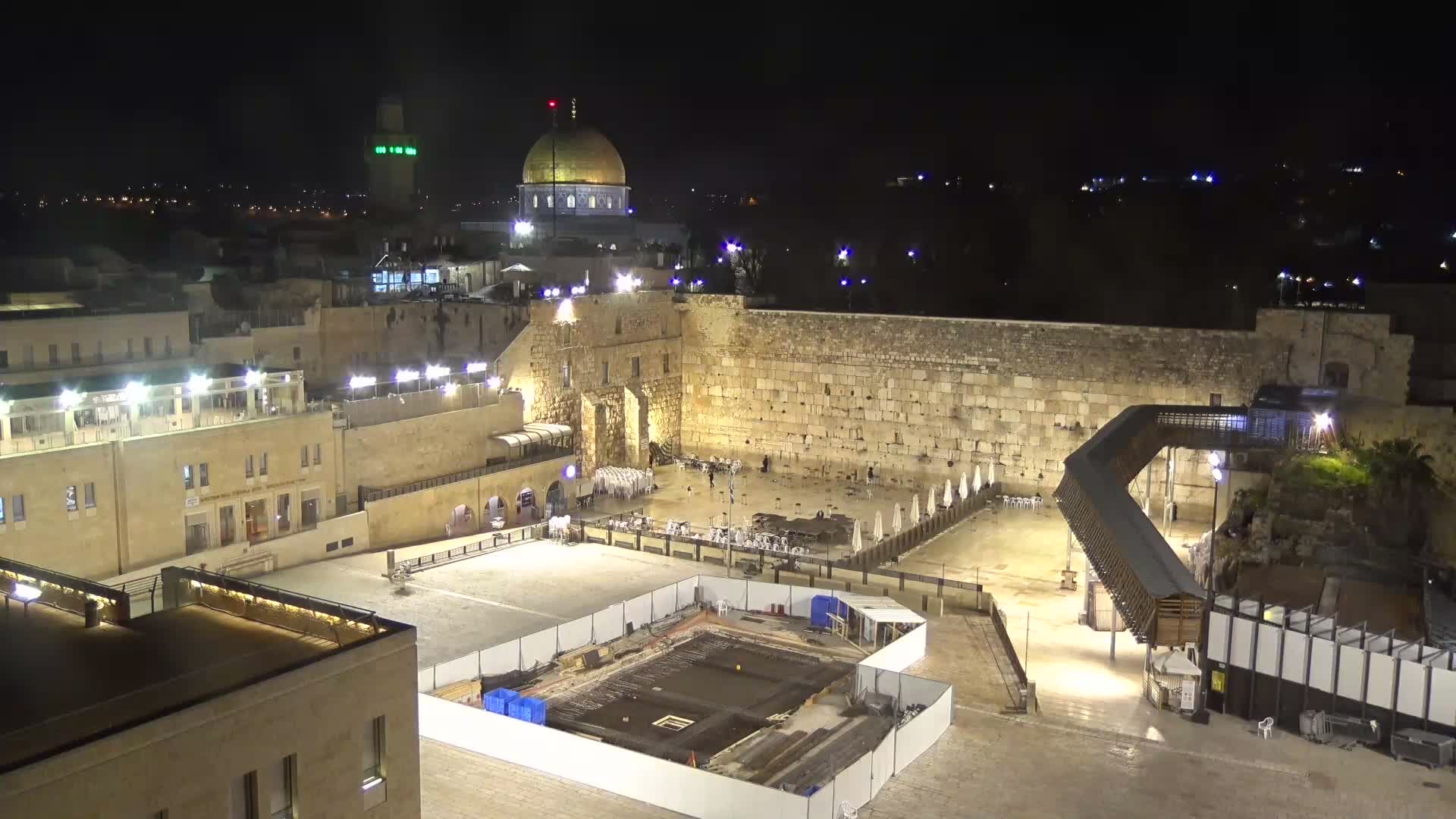 East Quds (East Jerusalem)  Western Wall Northeast Towards View Skyline Live Cam - Old City, East Quds (East Jerusalem) , Palestine