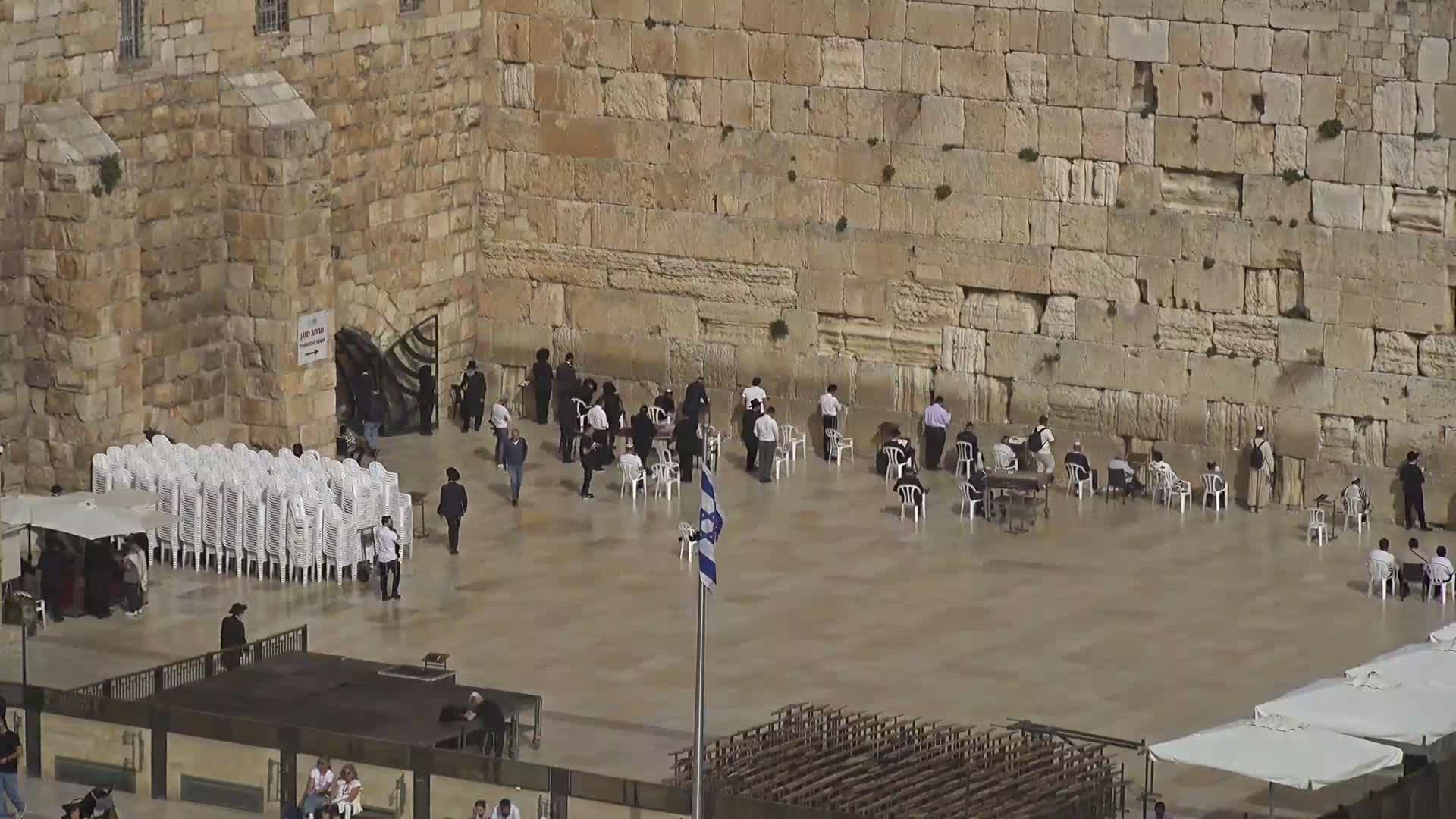 East Quds (East Jerusalem)  Western Wall Northeast Towards View Skyline Live Cam - Old City, East Quds (East Jerusalem) , Palestine