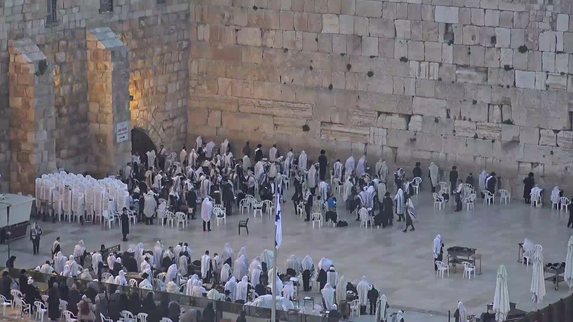 East Quds (East Jerusalem)  Western Wall Northeast Towards View Skyline Live Cam - Old City, East Quds (East Jerusalem) , Palestine