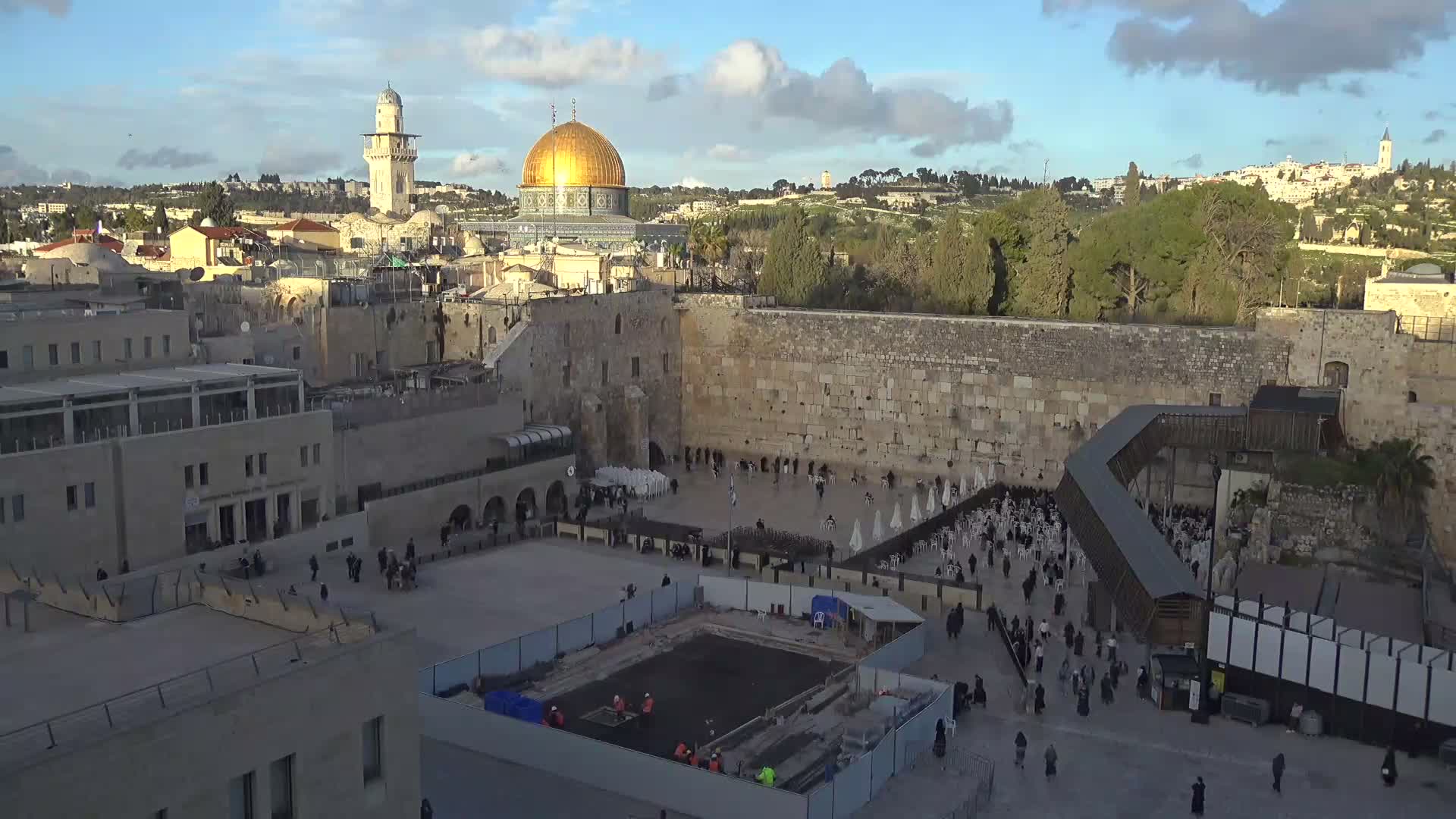 East Quds (East Jerusalem)  Western Wall Northeast Towards View Skyline Live Cam - Old City, East Quds (East Jerusalem) , Palestine