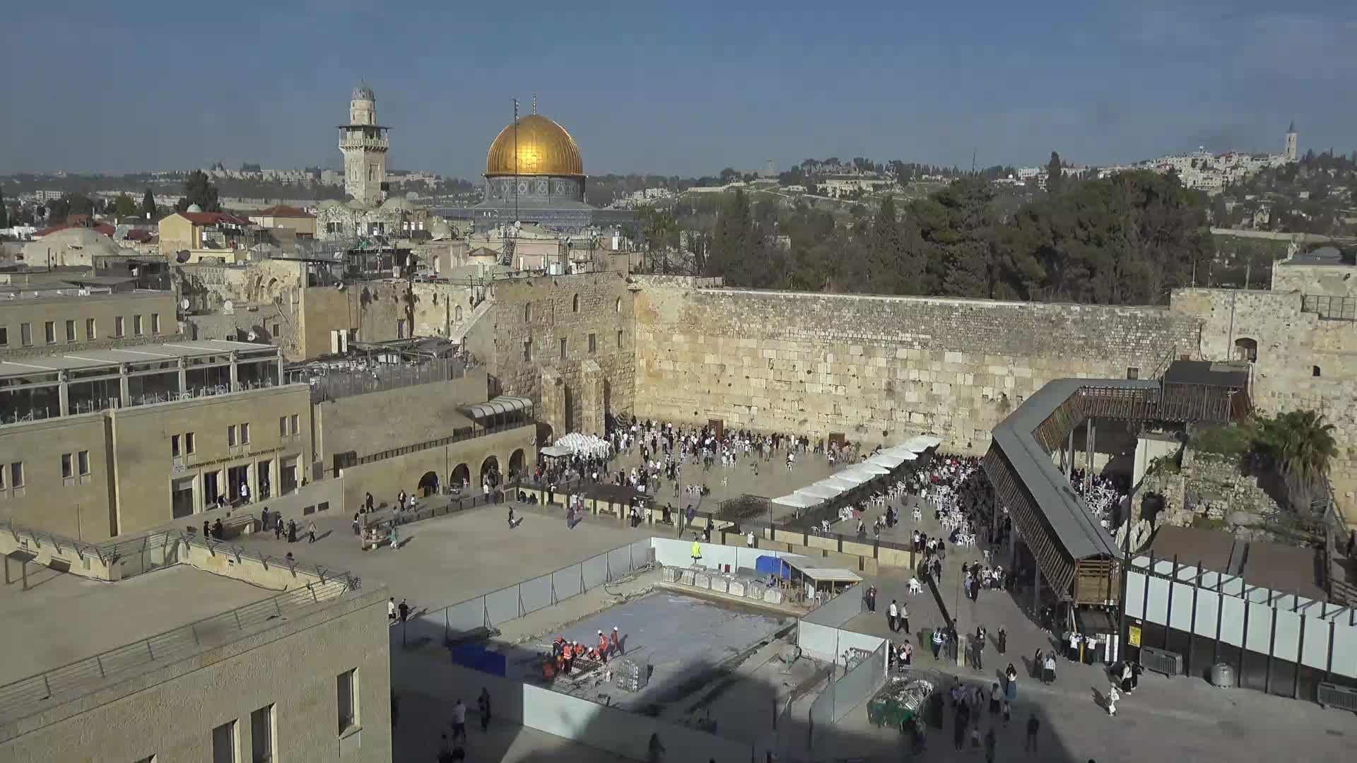 East Quds (East Jerusalem)  Western Wall Northeast Towards View Skyline Live Cam - Old City, East Quds (East Jerusalem) , Palestine