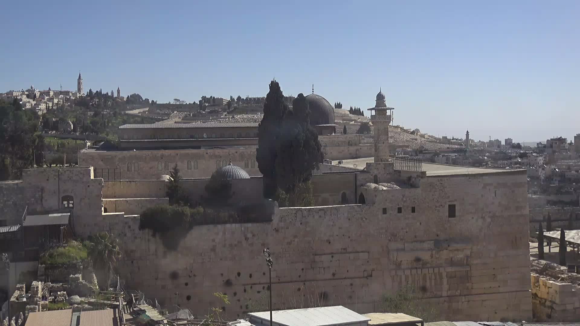 East Quds (East Jerusalem)  Western Wall Northeast Towards View Skyline Live Cam - Old City, East Quds (East Jerusalem) , Palestine