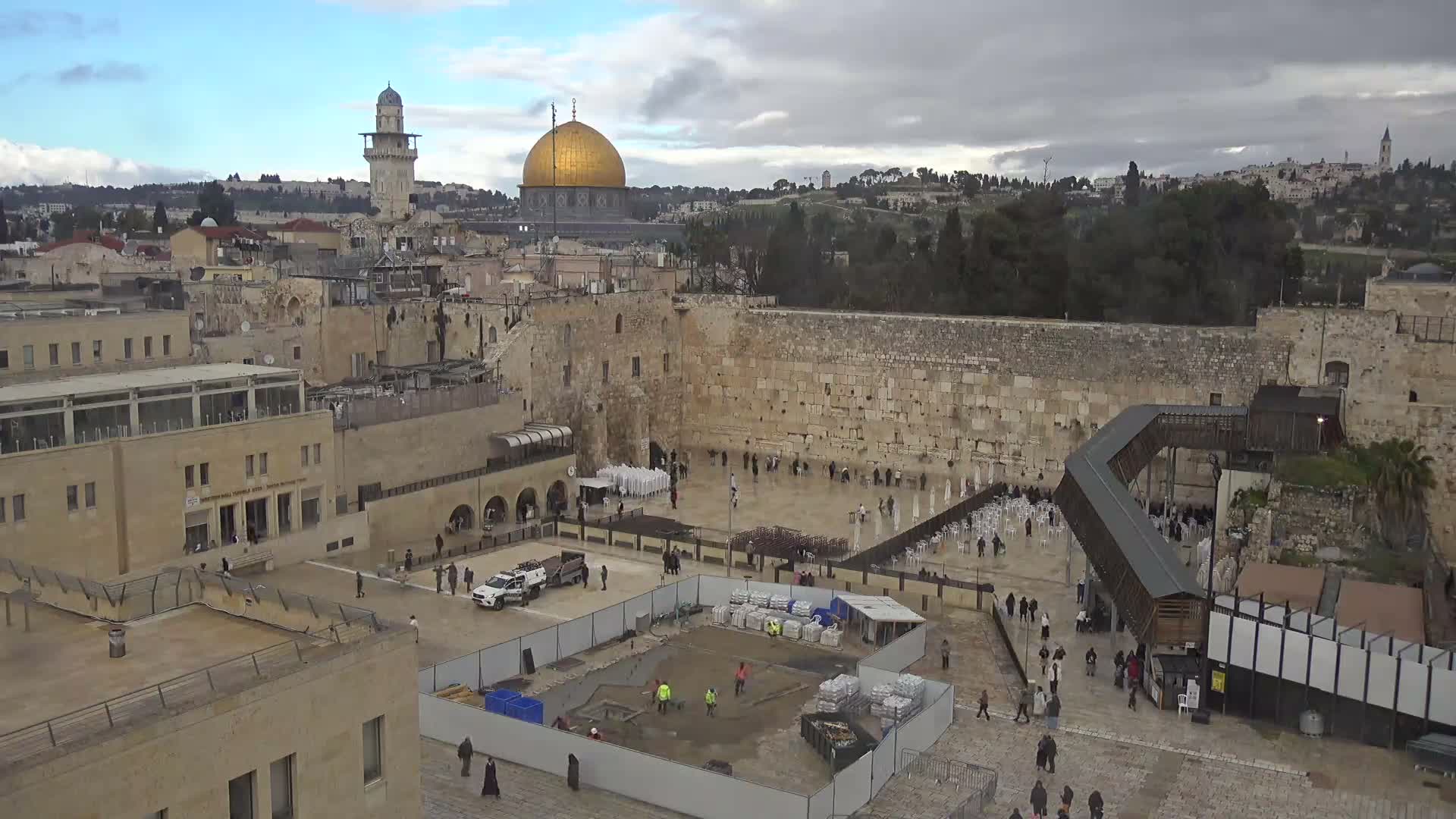 East Quds (East Jerusalem)  Western Wall Northeast Towards View Skyline Live Cam - Old City, East Quds (East Jerusalem) , Palestine