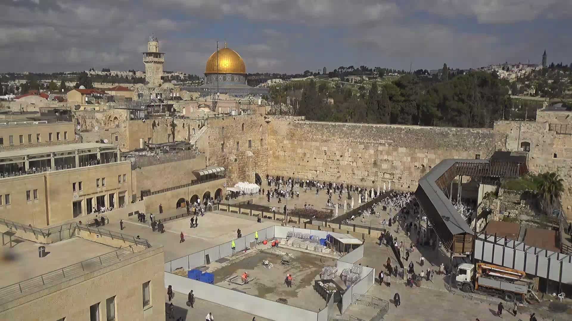 East Quds (East Jerusalem)  Western Wall Northeast Towards View Skyline Live Cam - Old City, East Quds (East Jerusalem) , Palestine