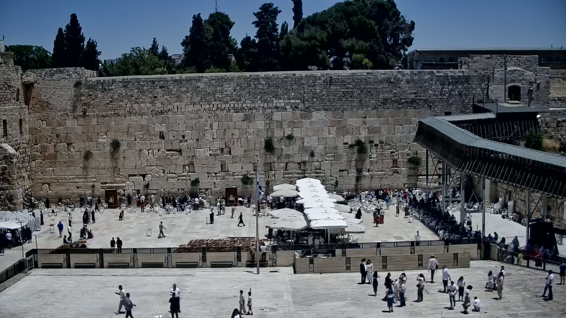 East Quds (East Jerusalem)  Western Wall Main Square East Towards View  Live Cam - Old City, East Quds (East Jerusalem) , Palestine