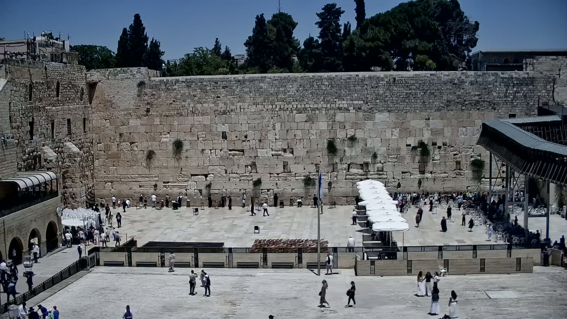 East Quds (East Jerusalem)  Western Wall Main Square East Towards View  Live Cam - Old City, East Quds (East Jerusalem) , Palestine