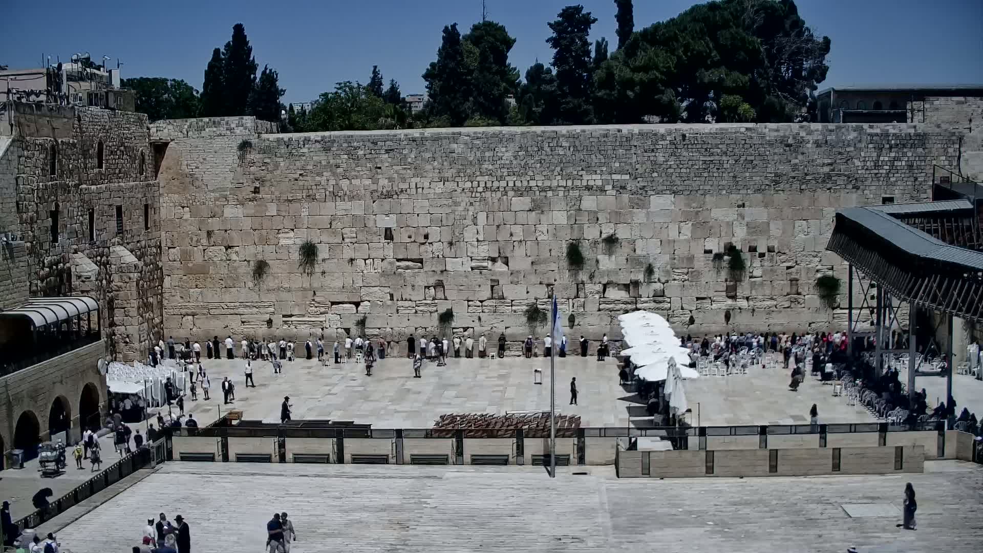 East Quds (East Jerusalem)  Western Wall Main Square East Towards View  Live Cam - Old City, East Quds (East Jerusalem) , Palestine