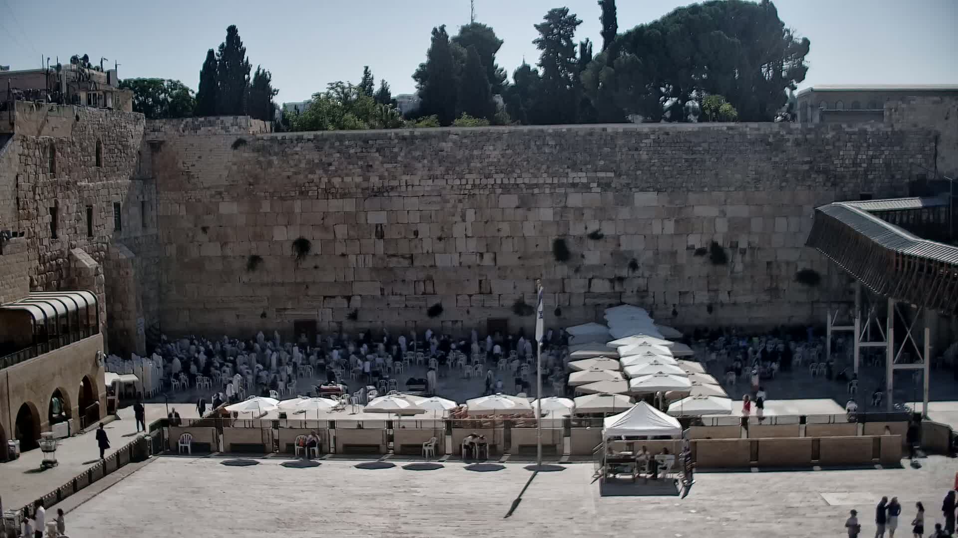 East Quds (East Jerusalem)  Western Wall Main Square East Towards View  Live Cam - Old City, East Quds (East Jerusalem) , Palestine