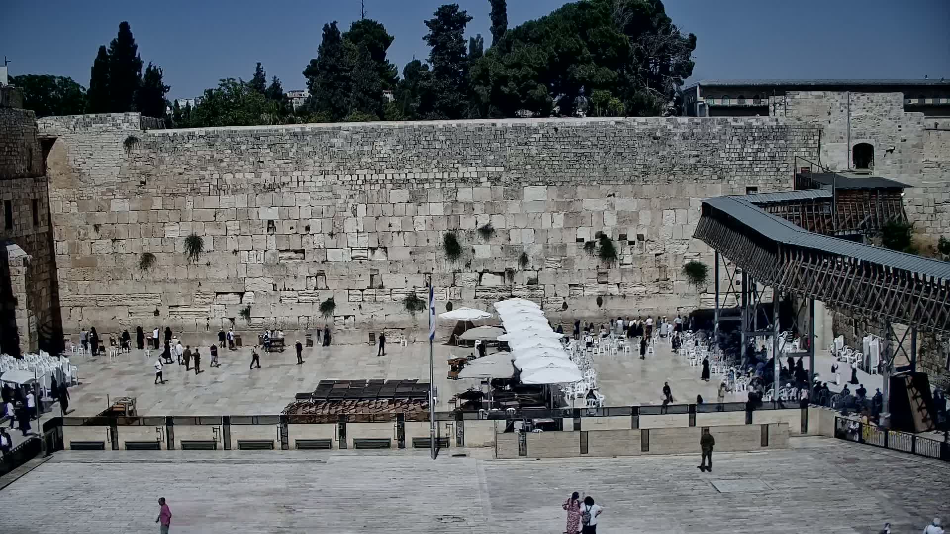 East Quds (East Jerusalem)  Western Wall Main Square East Towards View  Live Cam - Old City, East Quds (East Jerusalem) , Palestine