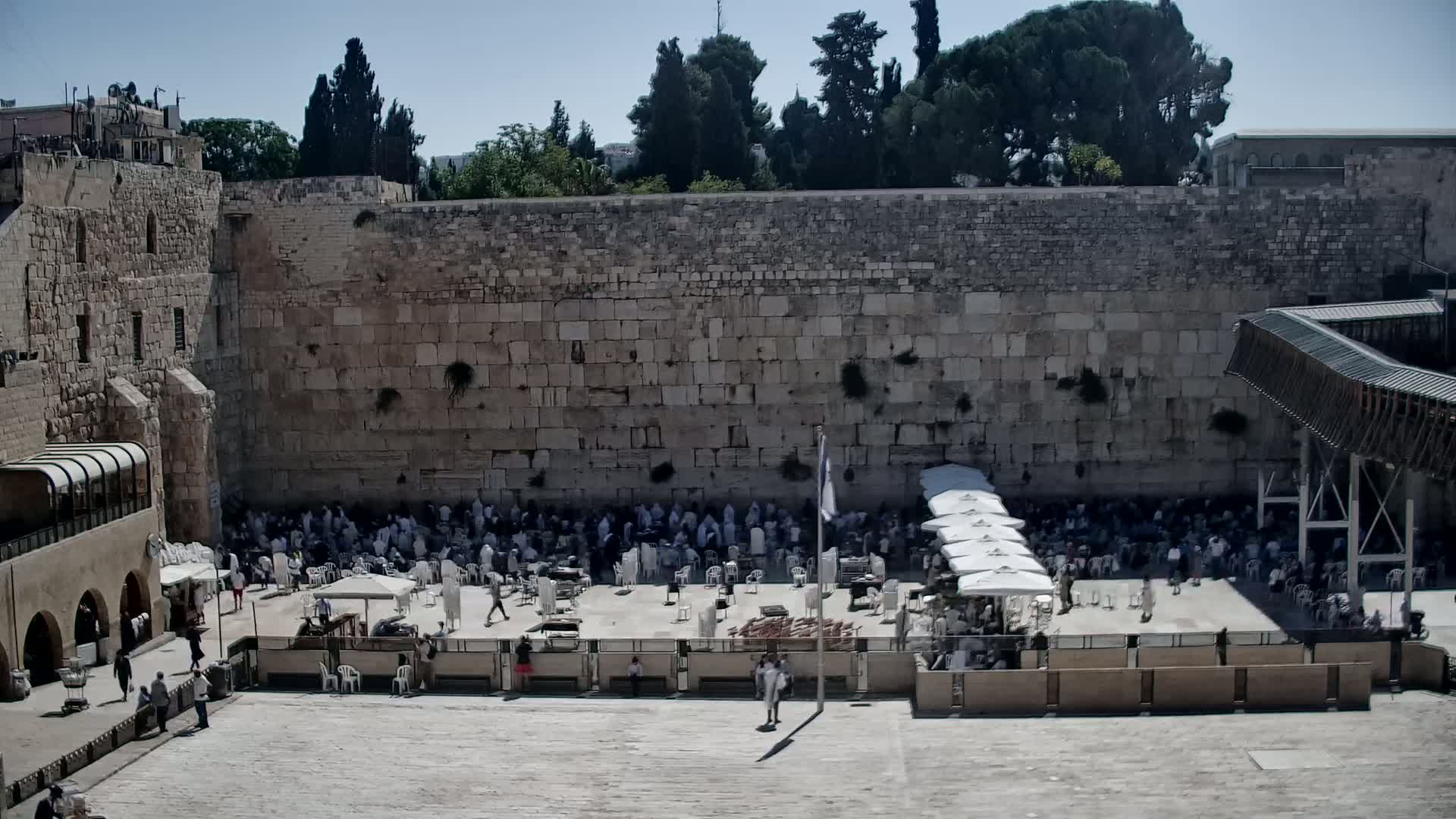 East Quds (East Jerusalem)  Western Wall Main Square East Towards View  Live Cam - Old City, East Quds (East Jerusalem) , Palestine