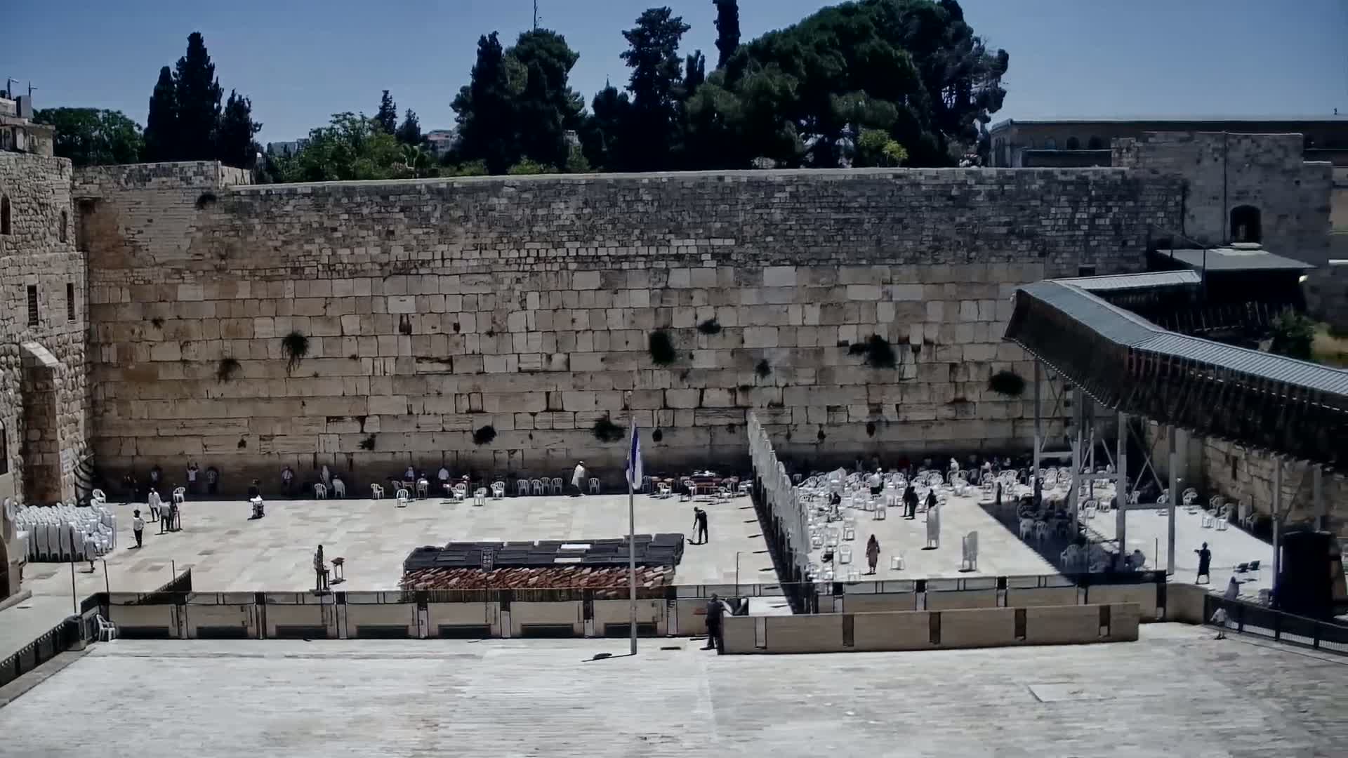 East Quds (East Jerusalem)  Western Wall Main Square East Towards View  Live Cam - Old City, East Quds (East Jerusalem) , Palestine