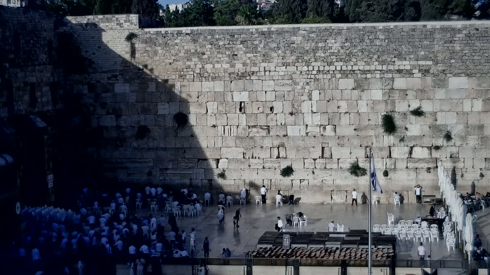 East Quds (East Jerusalem)  Western Wall Main Square East Towards View  Live Cam - Old City, East Quds (East Jerusalem) , Palestine