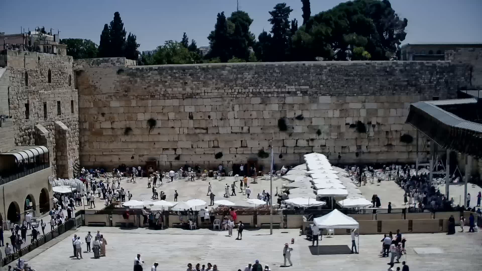 East Quds (East Jerusalem)  Western Wall Main Square East Towards View  Live Cam - Old City, East Quds (East Jerusalem) , Palestine