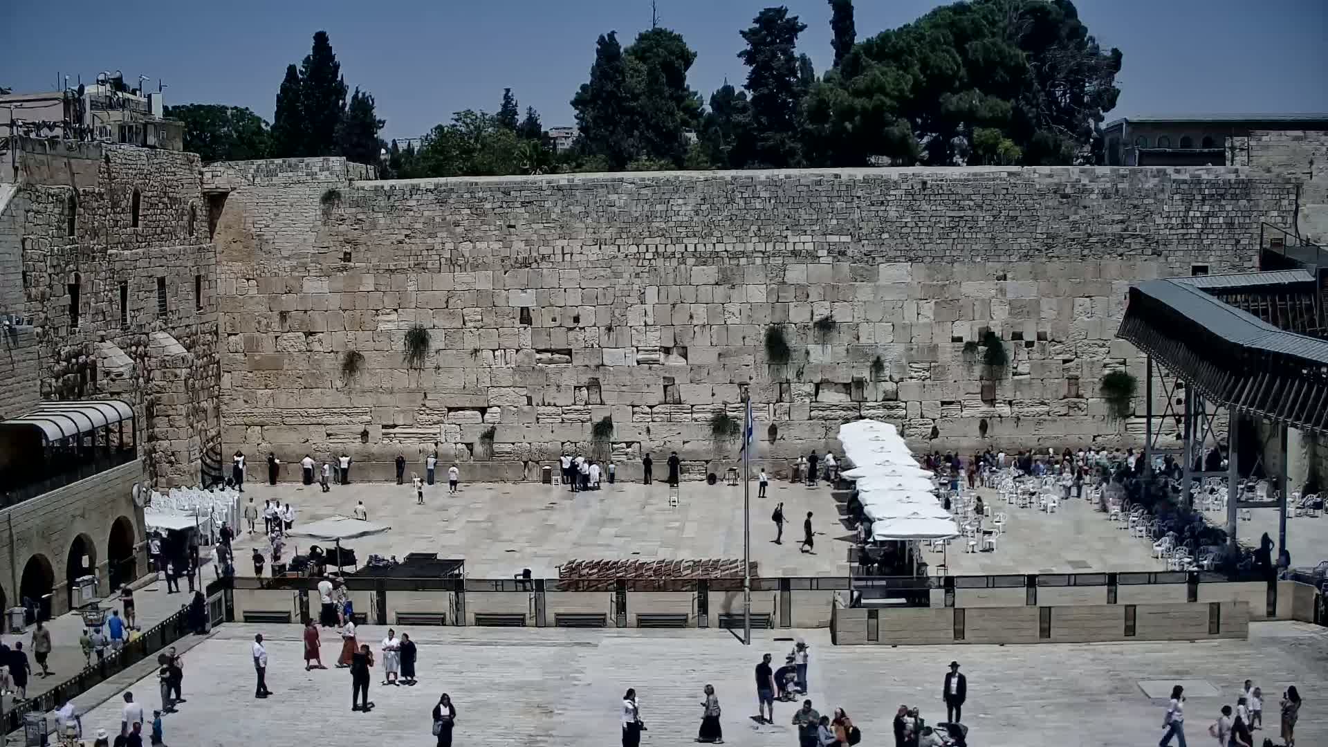 East Quds (East Jerusalem)  Western Wall Main Square East Towards View  Live Cam - Old City, East Quds (East Jerusalem) , Palestine