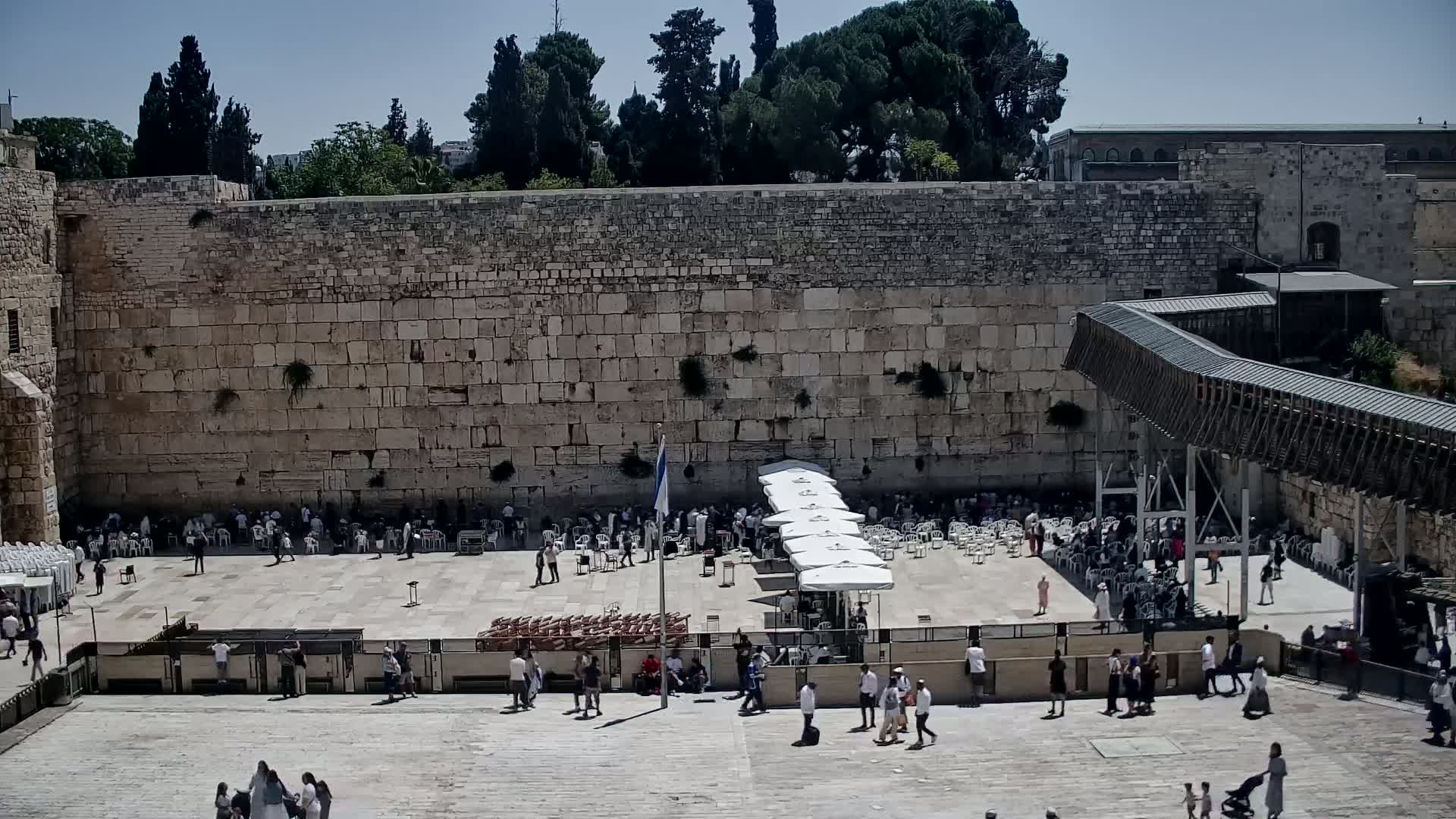 East Quds (East Jerusalem)  Western Wall Main Square East Towards View  Live Cam - Old City, East Quds (East Jerusalem) , Palestine