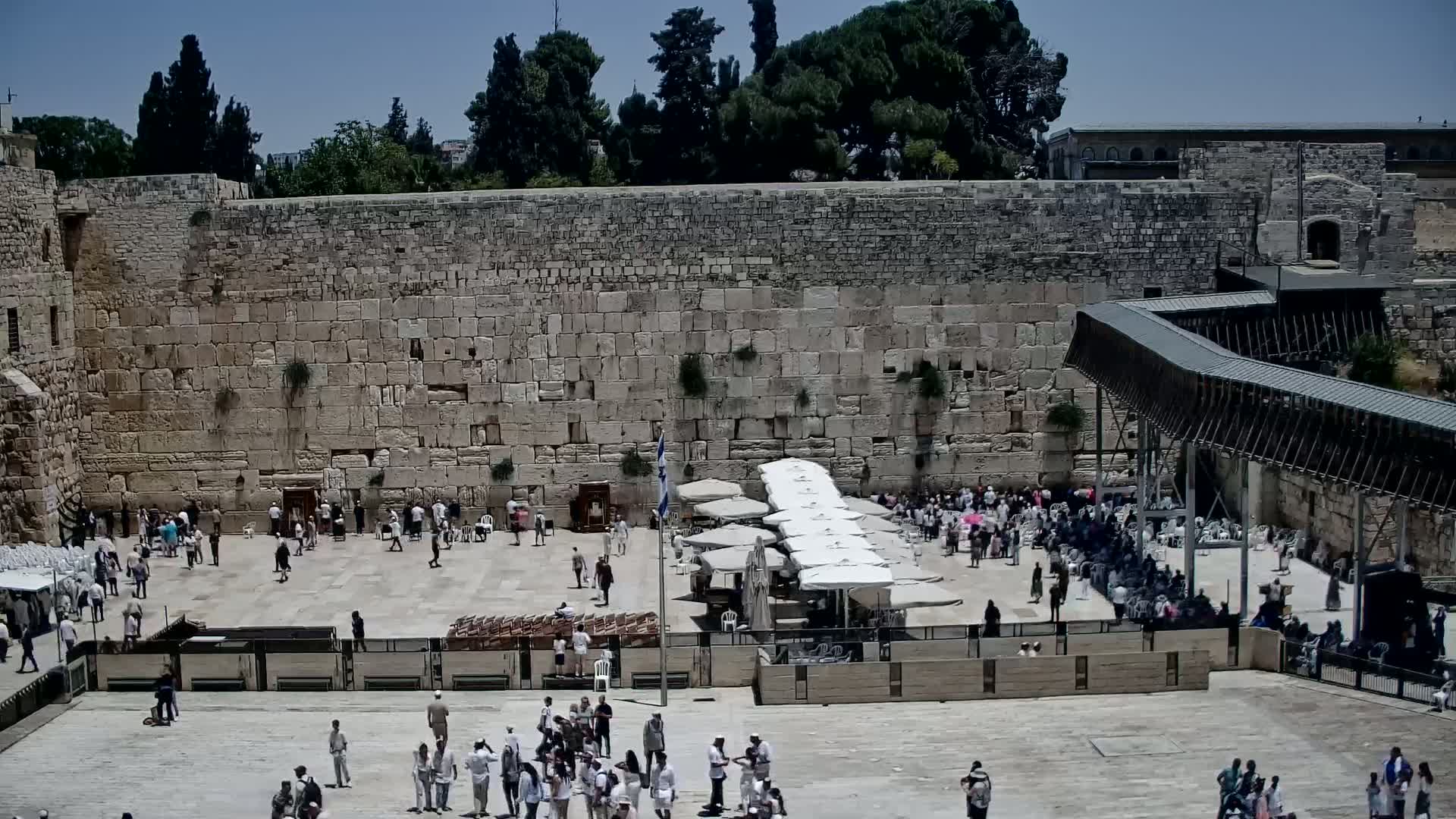 East Quds (East Jerusalem)  Western Wall Main Square East Towards View  Live Cam - Old City, East Quds (East Jerusalem) , Palestine