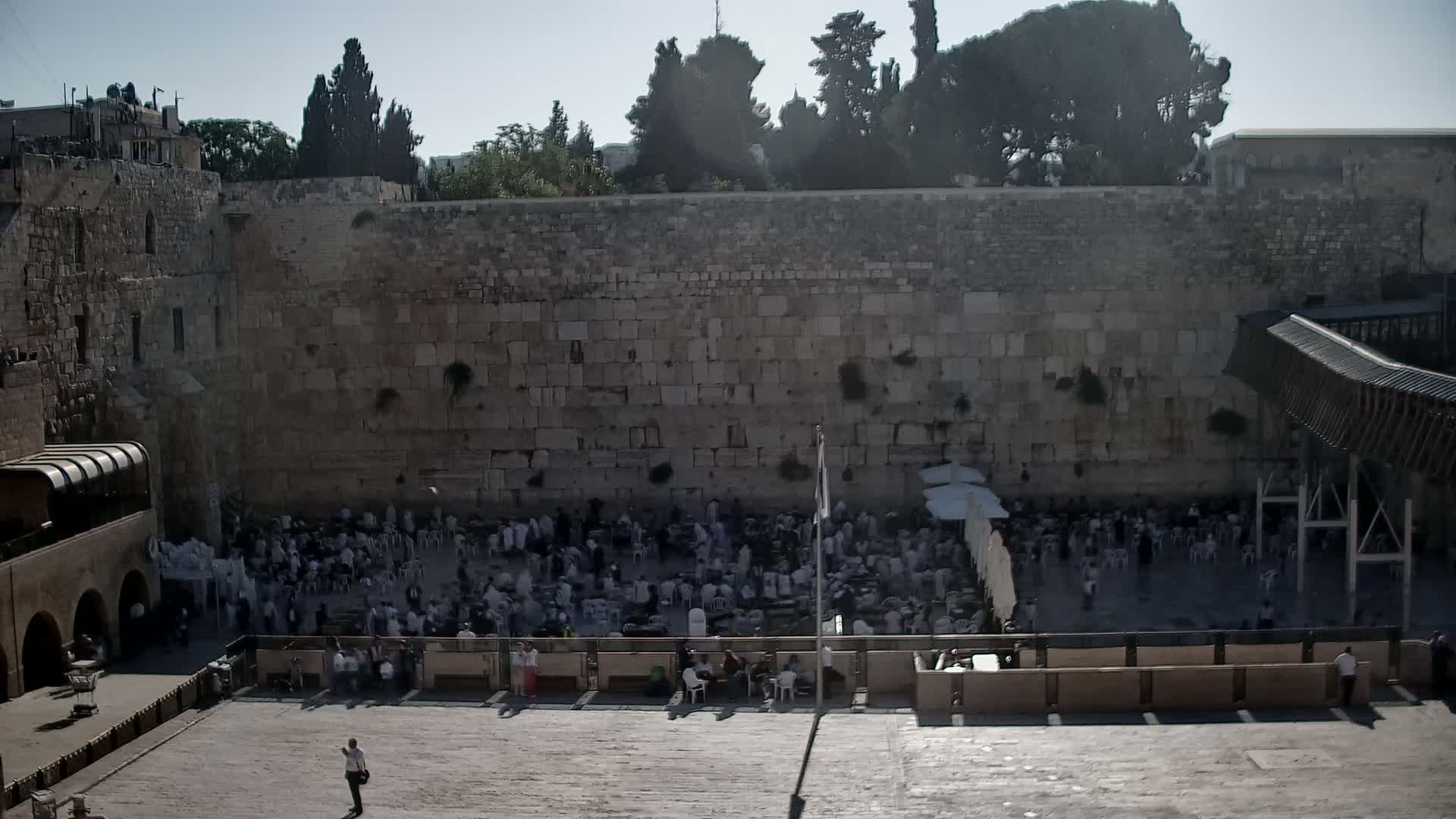 East Quds (East Jerusalem)  Western Wall Main Square East Towards View  Live Cam - Old City, East Quds (East Jerusalem) , Palestine
