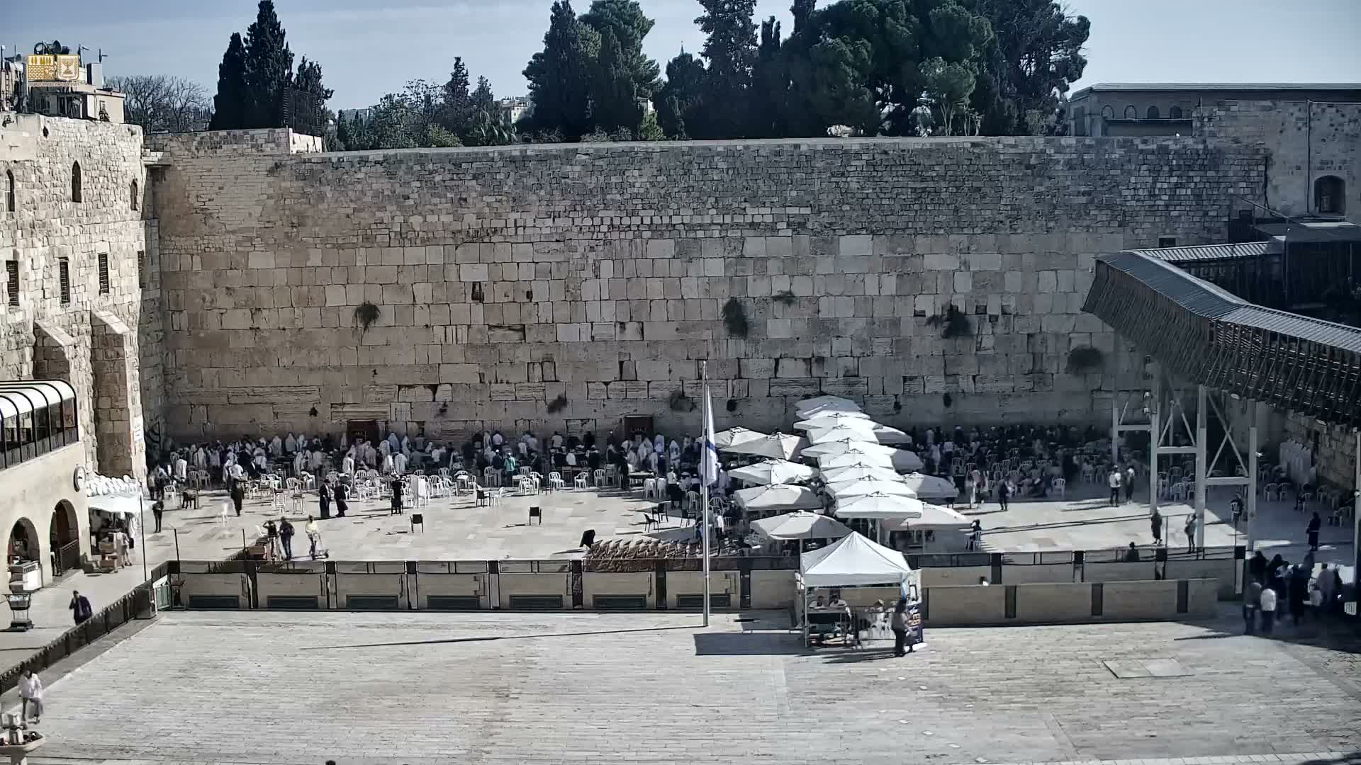 East Quds (East Jerusalem)  Western Wall Prayer Square Southeast Towards View  Live Cam - Old City, East Quds (East Jerusalem) , Palestine