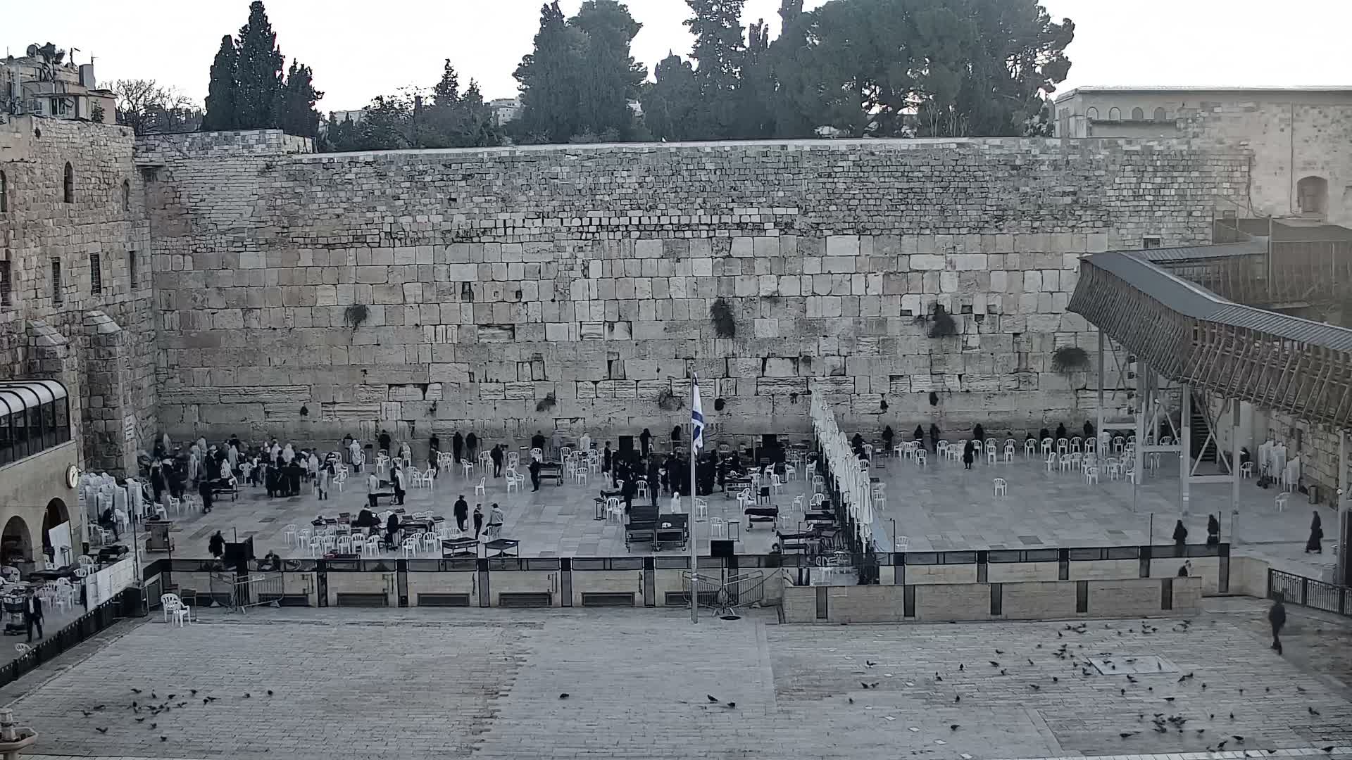 East Quds (East Jerusalem)  Western Wall Prayer Square Southeast Towards View  Live Cam - Old City, East Quds (East Jerusalem) , Palestine
