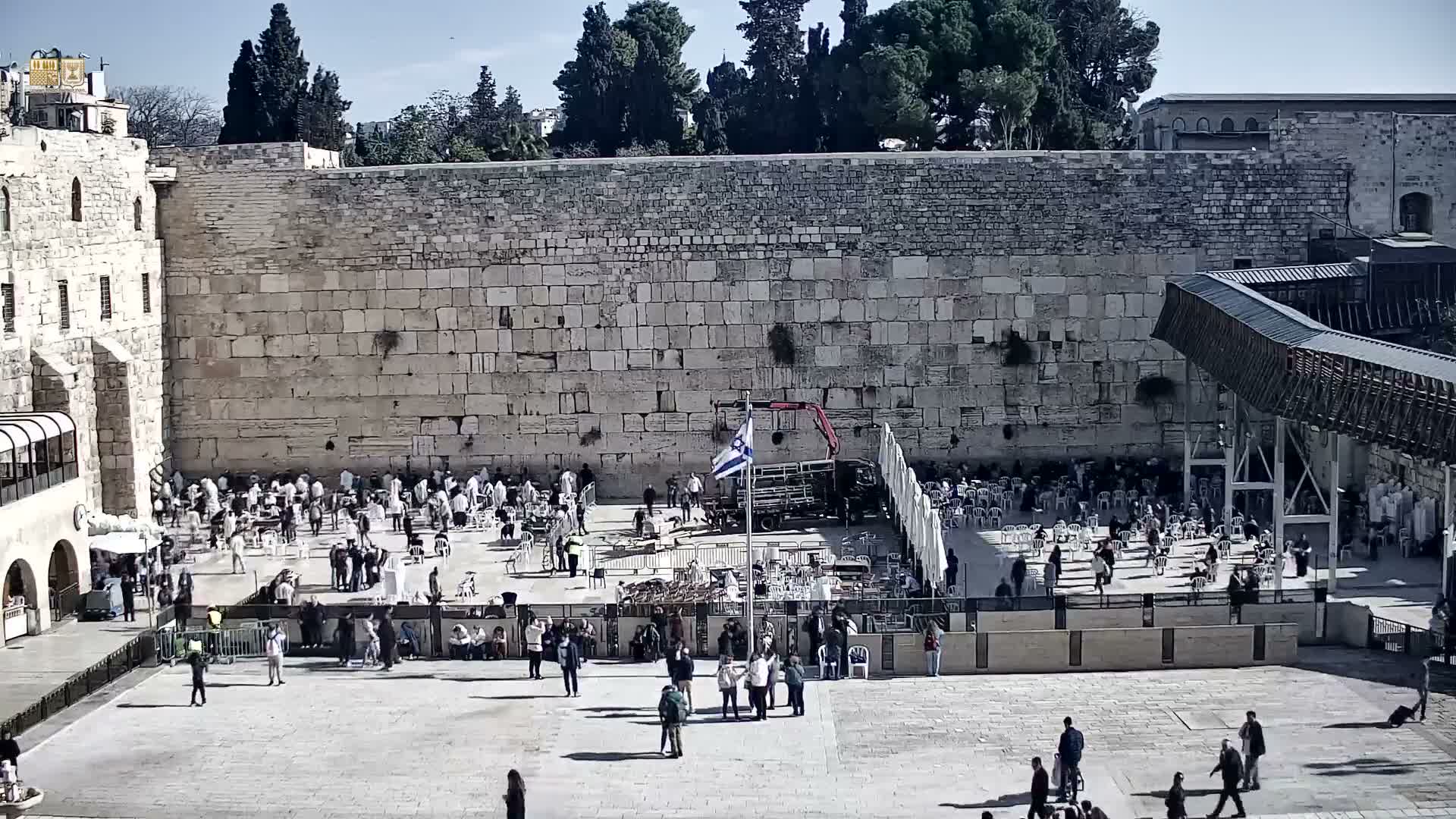 East Quds (East Jerusalem)  Western Wall Prayer Square Southeast Towards View  Live Cam - Old City, East Quds (East Jerusalem) , Palestine