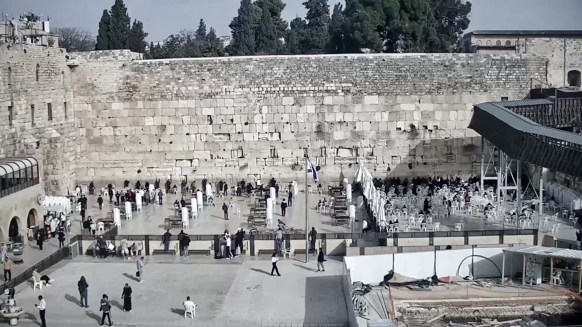 East Quds (East Jerusalem)  Western Wall Prayer Square Southeast Towards View  Live Cam - Old City, East Quds (East Jerusalem) , Palestine