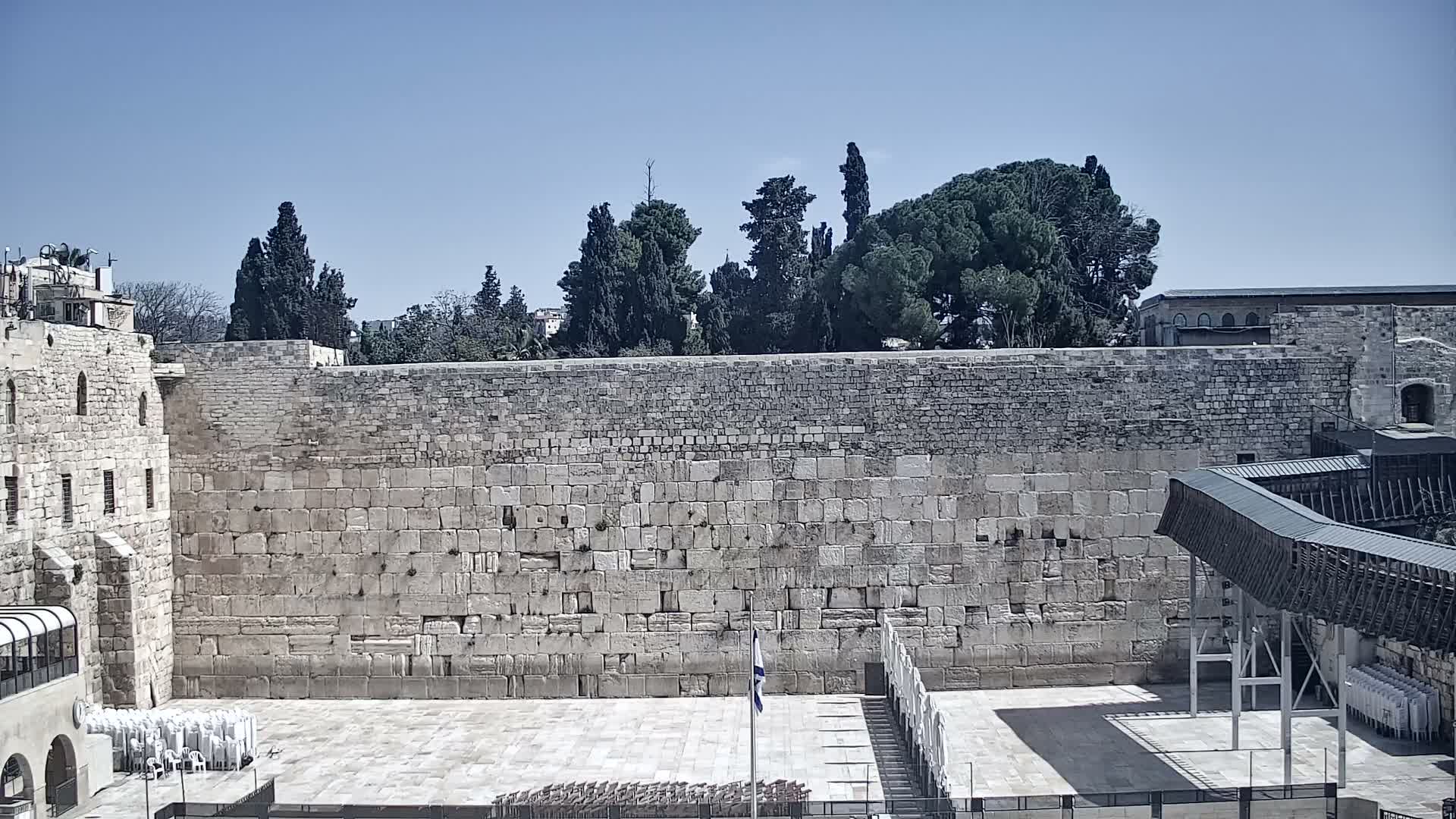 East Quds (East Jerusalem)  Western Wall Prayer Square Southeast Towards View  Live Cam - Old City, East Quds (East Jerusalem) , Palestine