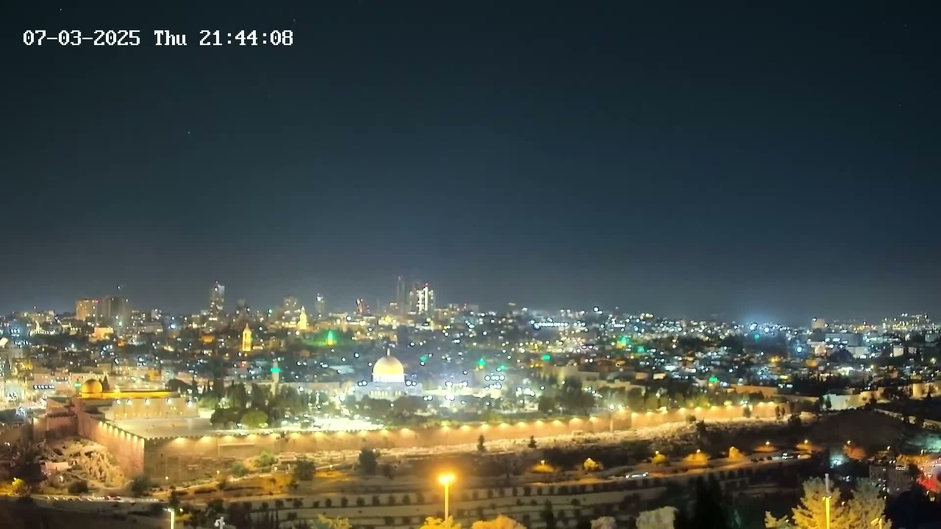 East & West Quds (East & West Jerusalem) &Temple Mount Panaroma Skyline View from Mount of Olives Live Cam - At-Tur, East Quds (East Jerusalem), Palestine
