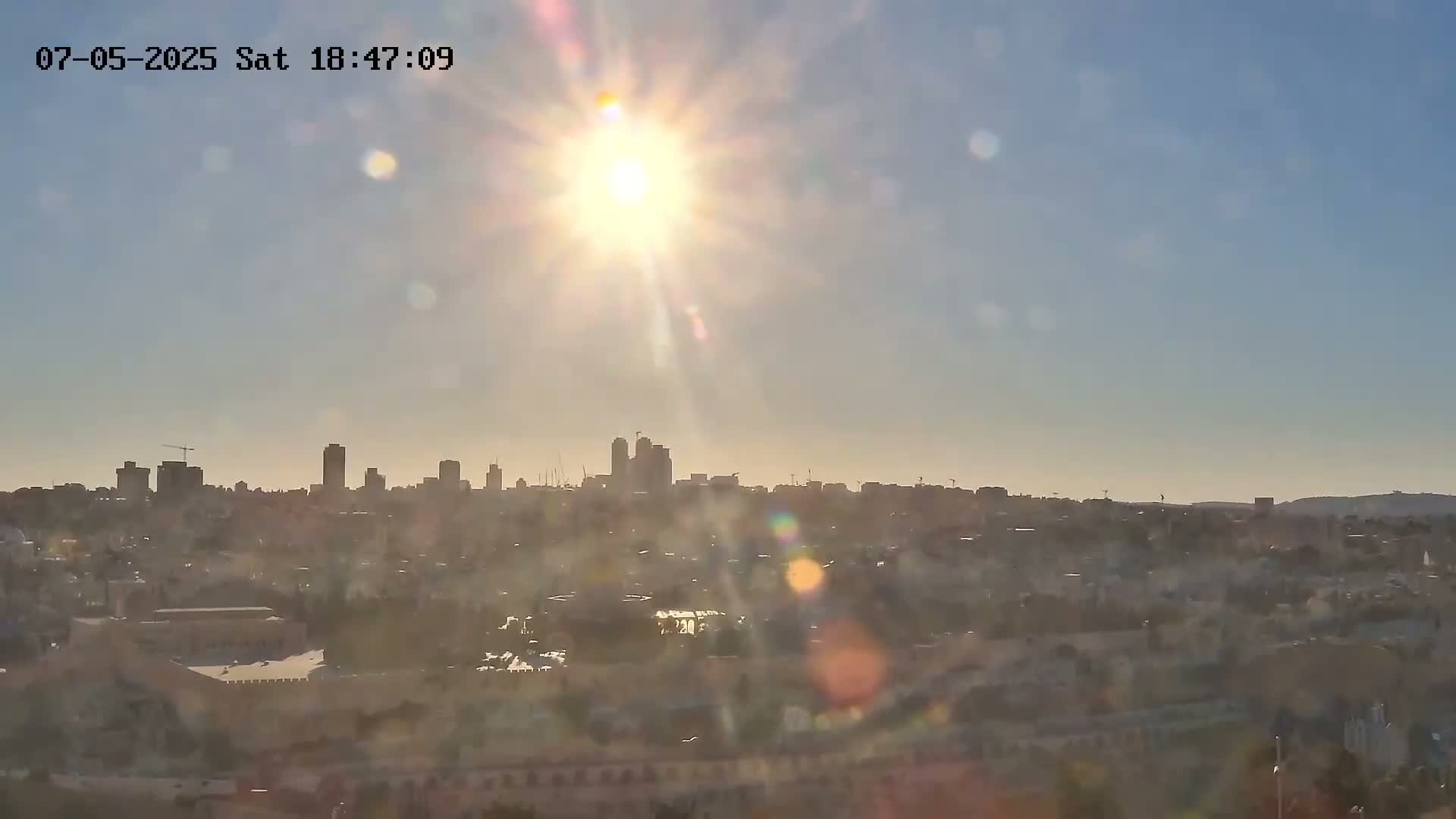 East & West Quds (East & West Jerusalem) &Temple Mount Panaroma Skyline View from Mount of Olives Live Cam - At-Tur, East Quds (East Jerusalem), Palestine