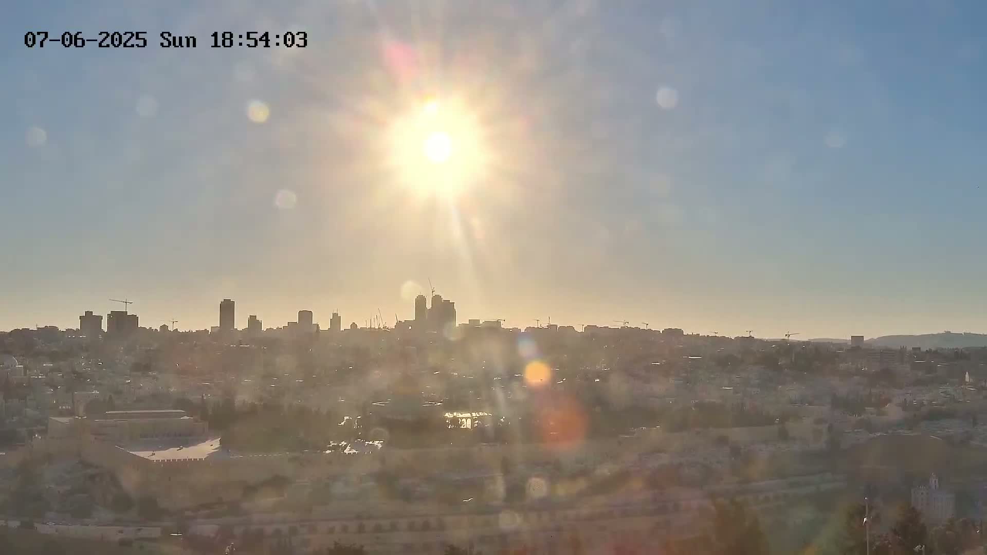 East & West Quds (East & West Jerusalem) &Temple Mount Panaroma Skyline View from Mount of Olives Live Cam - At-Tur, East Quds (East Jerusalem), Palestine