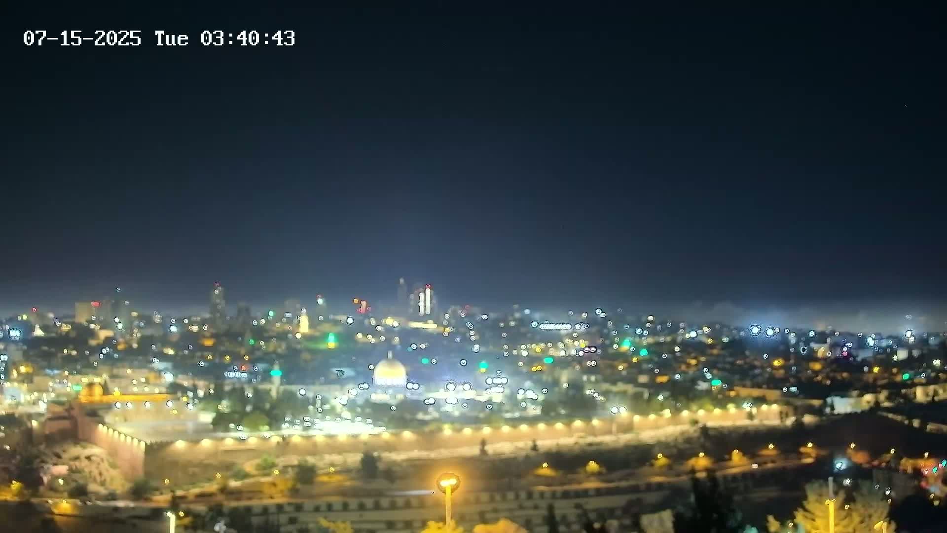 East & West Quds (East & West Jerusalem) &Temple Mount Panaroma Skyline View from Mount of Olives Live Cam - At-Tur, East Quds (East Jerusalem), Palestine