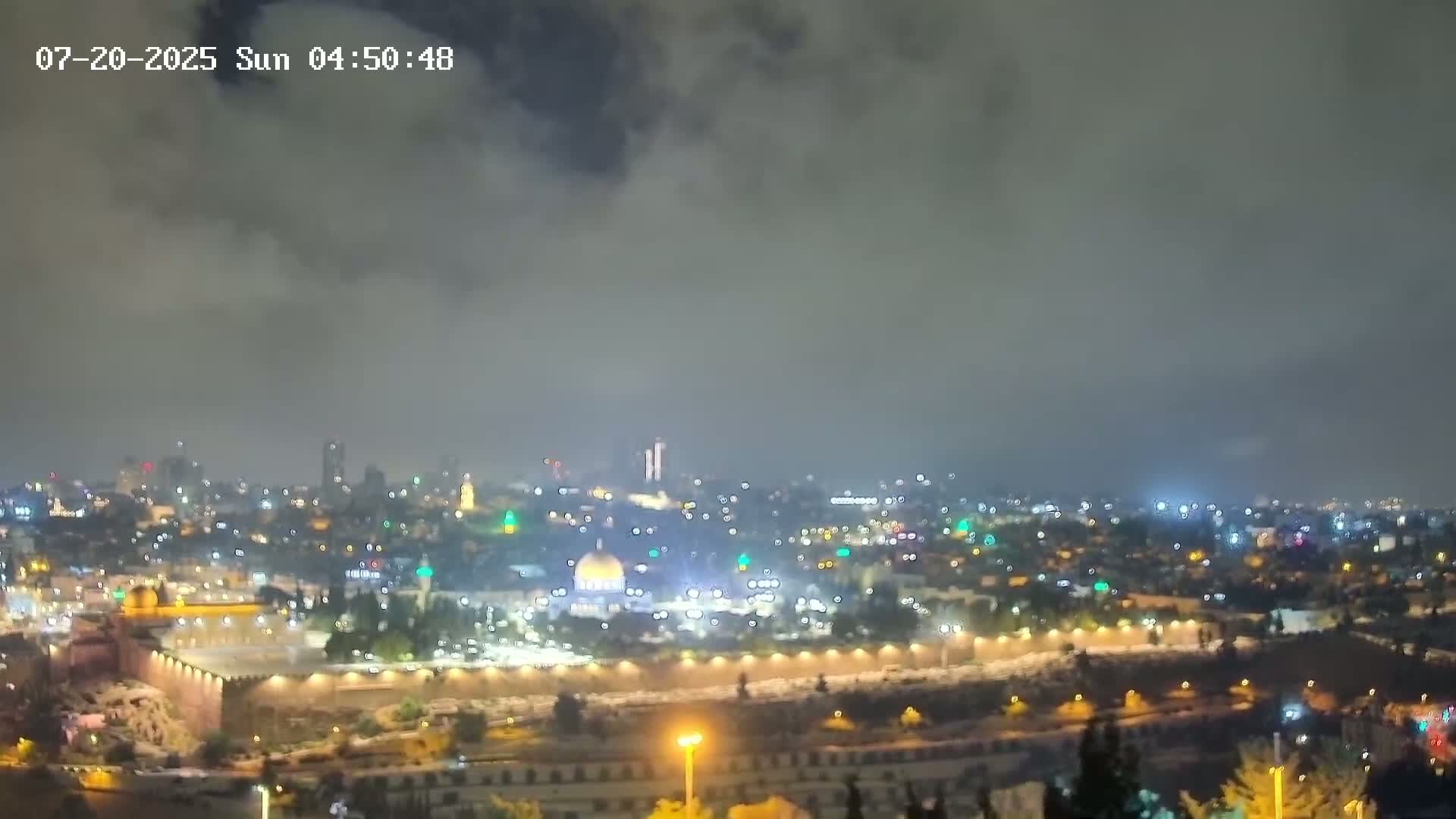 East & West Quds (East & West Jerusalem) &Temple Mount Panaroma Skyline View from Mount of Olives Live Cam - At-Tur, East Quds (East Jerusalem), Palestine