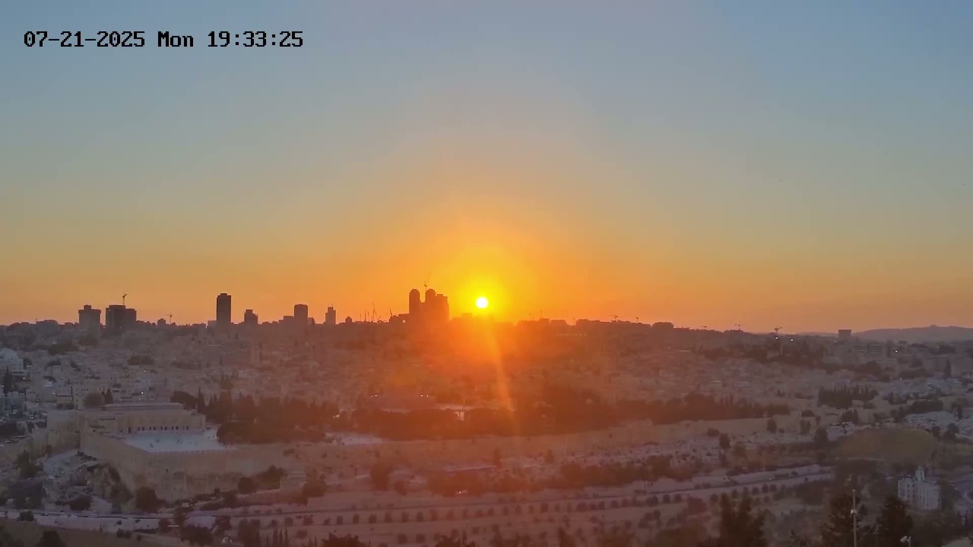 East & West Quds (East & West Jerusalem) &Temple Mount Panaroma Skyline View from Mount of Olives Live Cam - At-Tur, East Quds (East Jerusalem), Palestine