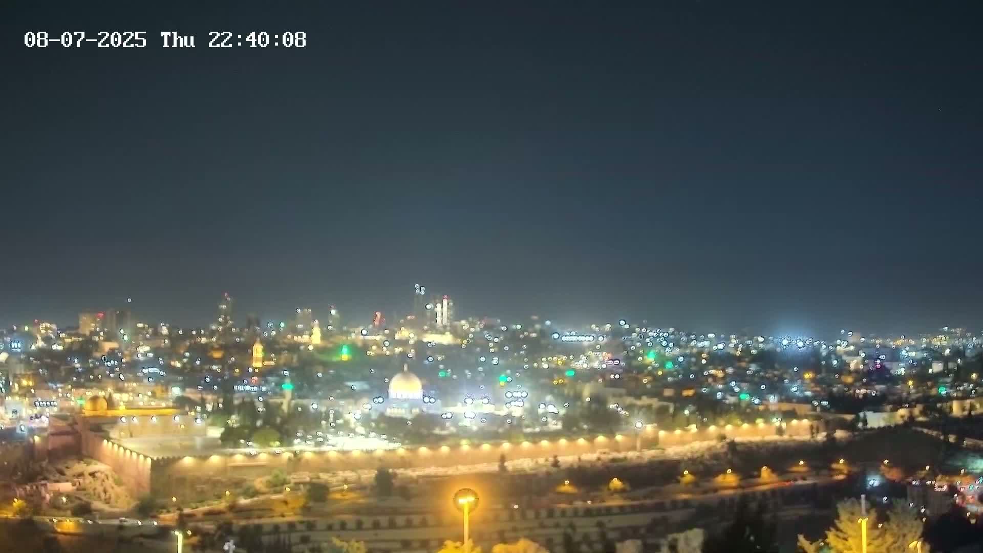 East & West Quds (East & West Jerusalem) &Temple Mount Panaroma Skyline View from Mount of Olives Live Cam - At-Tur, East Quds (East Jerusalem), Palestine