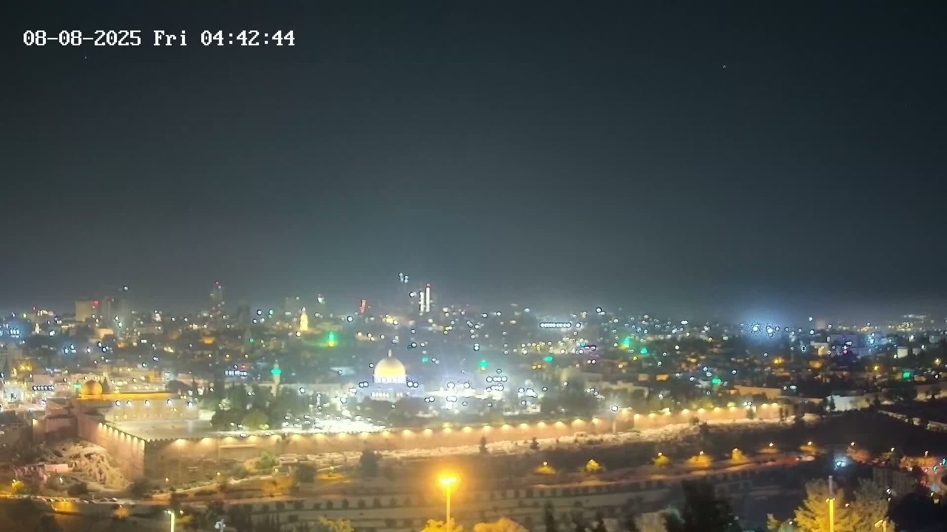 East & West Quds (East & West Jerusalem) &Temple Mount Panaroma Skyline View from Mount of Olives Live Cam - At-Tur, East Quds (East Jerusalem), Palestine