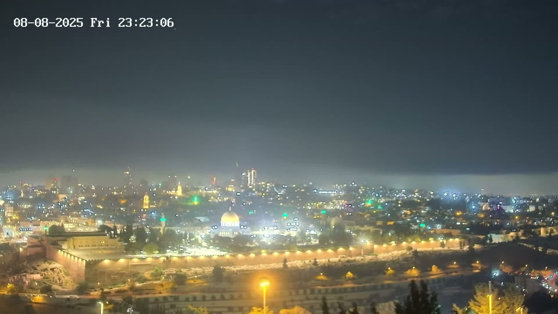 East & West Quds (East & West Jerusalem) &Temple Mount Panaroma Skyline View from Mount of Olives Live Cam - At-Tur, East Quds (East Jerusalem), Palestine