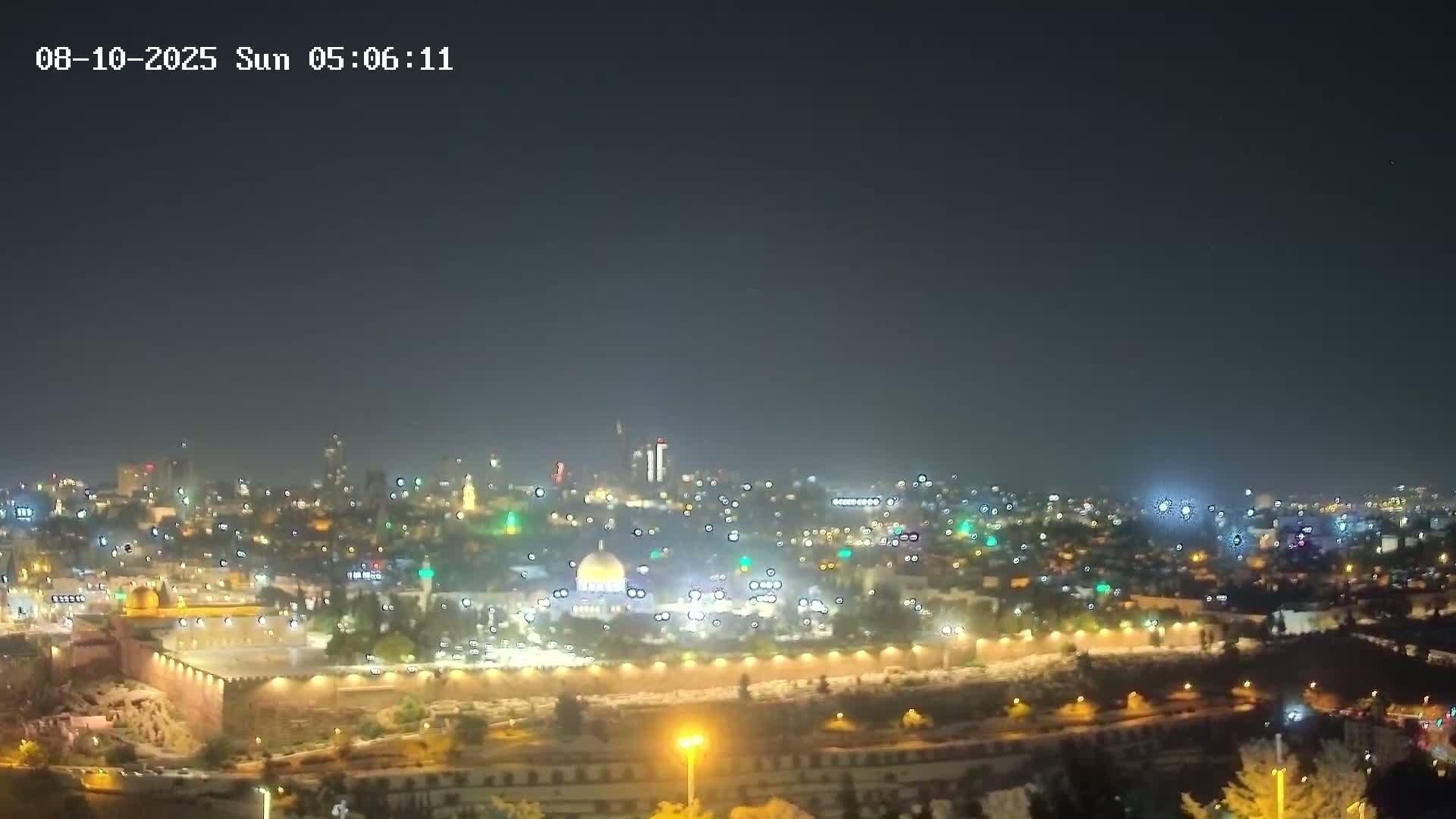 East & West Quds (East & West Jerusalem) &Temple Mount Panaroma Skyline View from Mount of Olives Live Cam - At-Tur, East Quds (East Jerusalem), Palestine