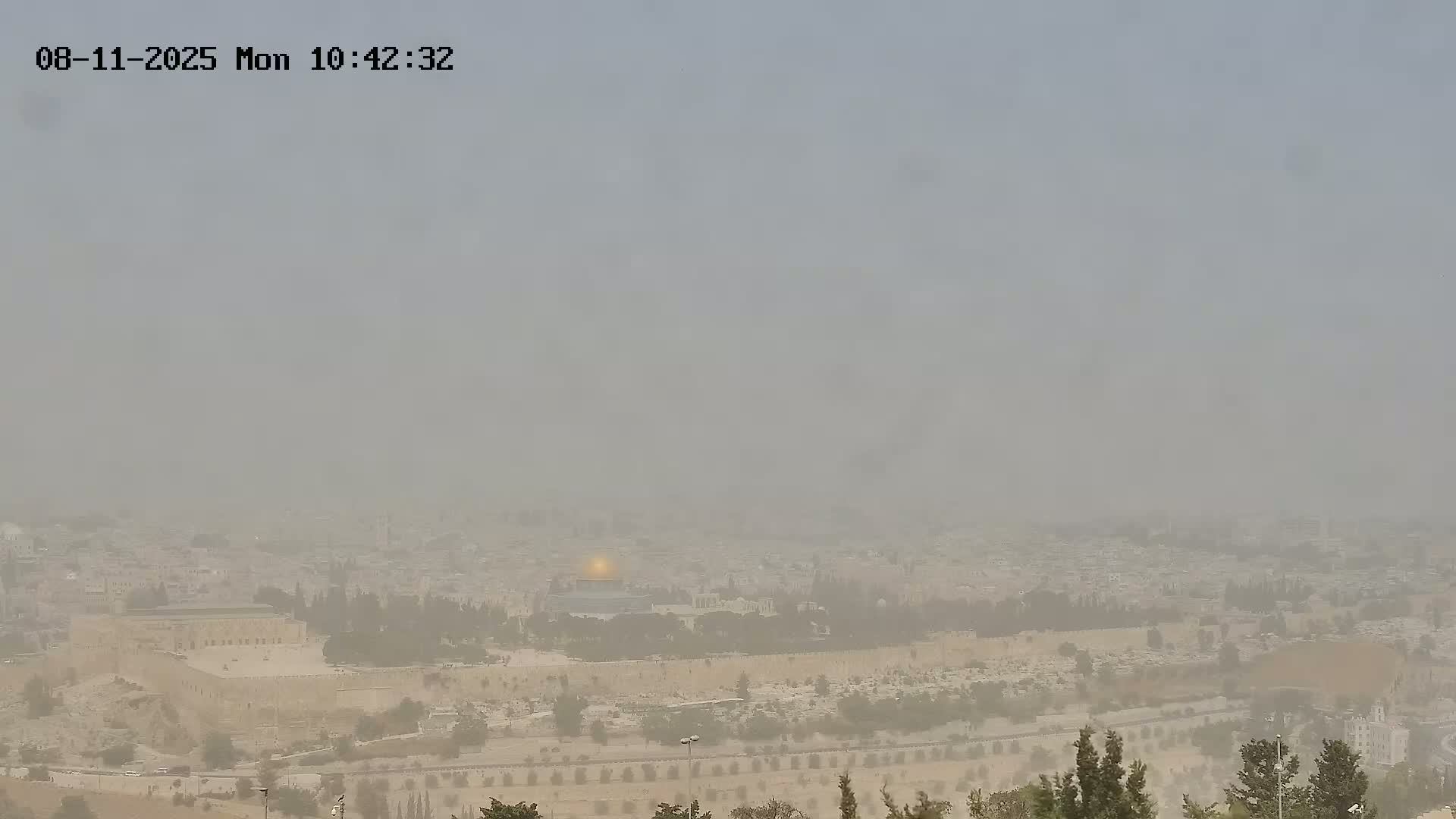 East & West Quds (East & West Jerusalem) &Temple Mount Panaroma Skyline View from Mount of Olives Live Cam - At-Tur, East Quds (East Jerusalem), Palestine