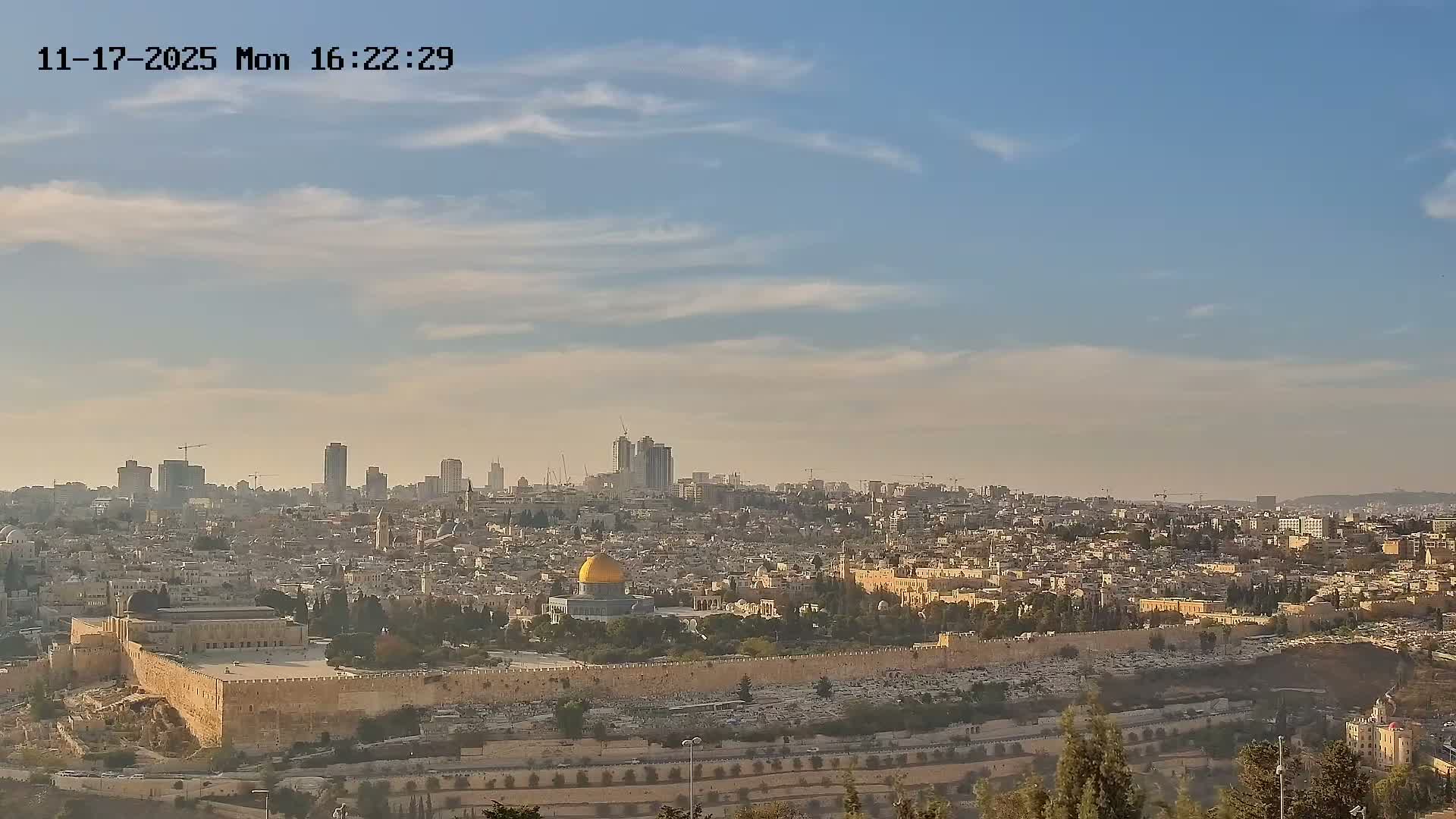 East & West Quds (East & West Jerusalem) &Temple Mount Panaroma Skyline View from Mount of Olives Live Cam - At-Tur, East Quds (East Jerusalem), Palestine