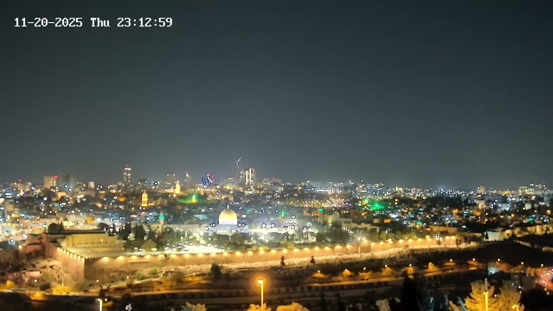 East & West Quds (East & West Jerusalem) &Temple Mount Panaroma Skyline View from Mount of Olives Live Cam - At-Tur, East Quds (East Jerusalem), Palestine
