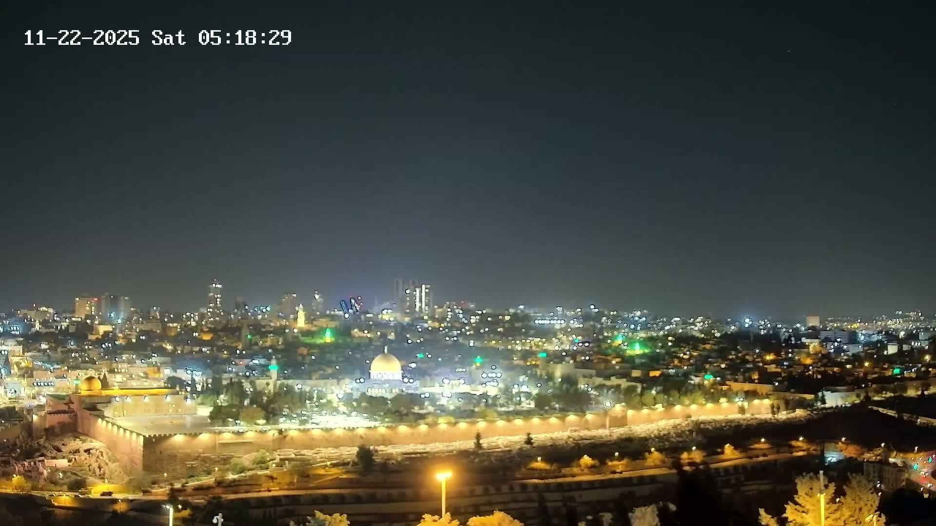 East & West Quds (East & West Jerusalem) &Temple Mount Panaroma Skyline View from Mount of Olives Live Cam - At-Tur, East Quds (East Jerusalem), Palestine