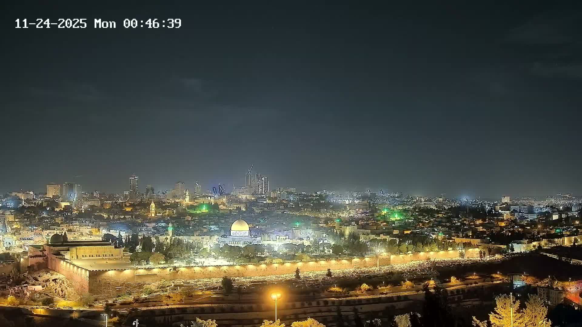 East & West Quds (East & West Jerusalem) &Temple Mount Panaroma Skyline View from Mount of Olives Live Cam - At-Tur, East Quds (East Jerusalem), Palestine