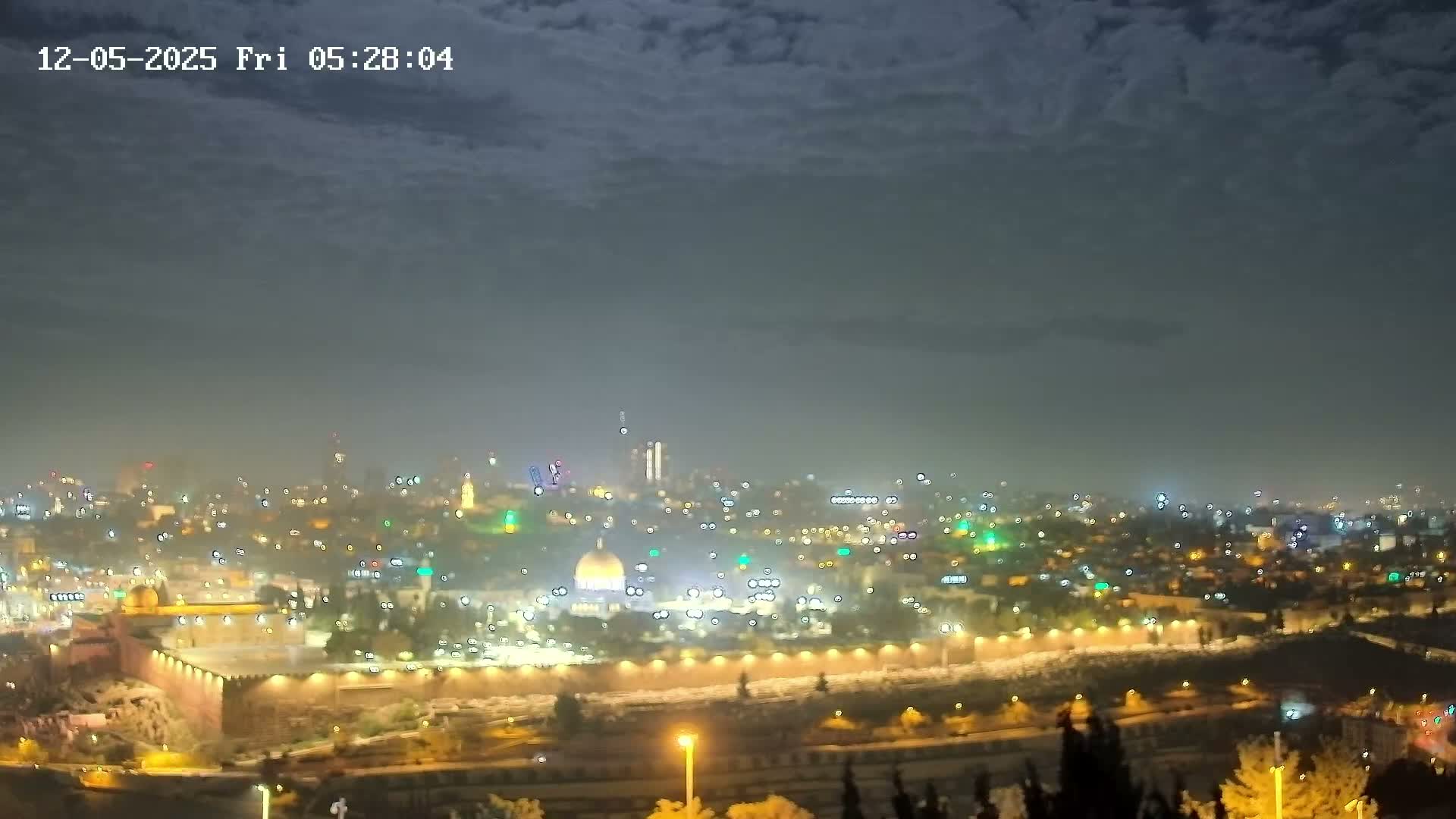 East & West Quds (East & West Jerusalem) &Temple Mount Panaroma Skyline View from Mount of Olives Live Cam - At-Tur, East Quds (East Jerusalem), Palestine