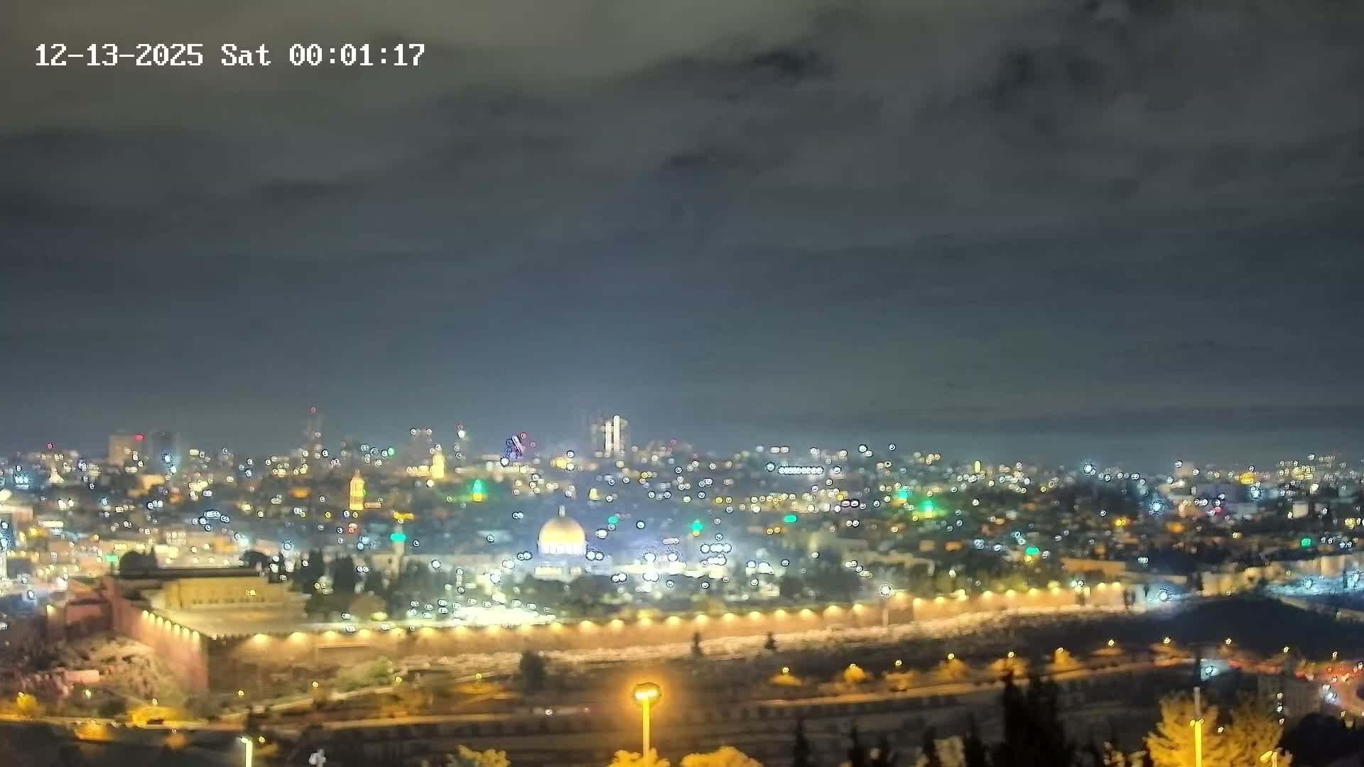East & West Quds (East & West Jerusalem) &Temple Mount Panaroma Skyline View from Mount of Olives Live Cam - At-Tur, East Quds (East Jerusalem), Palestine