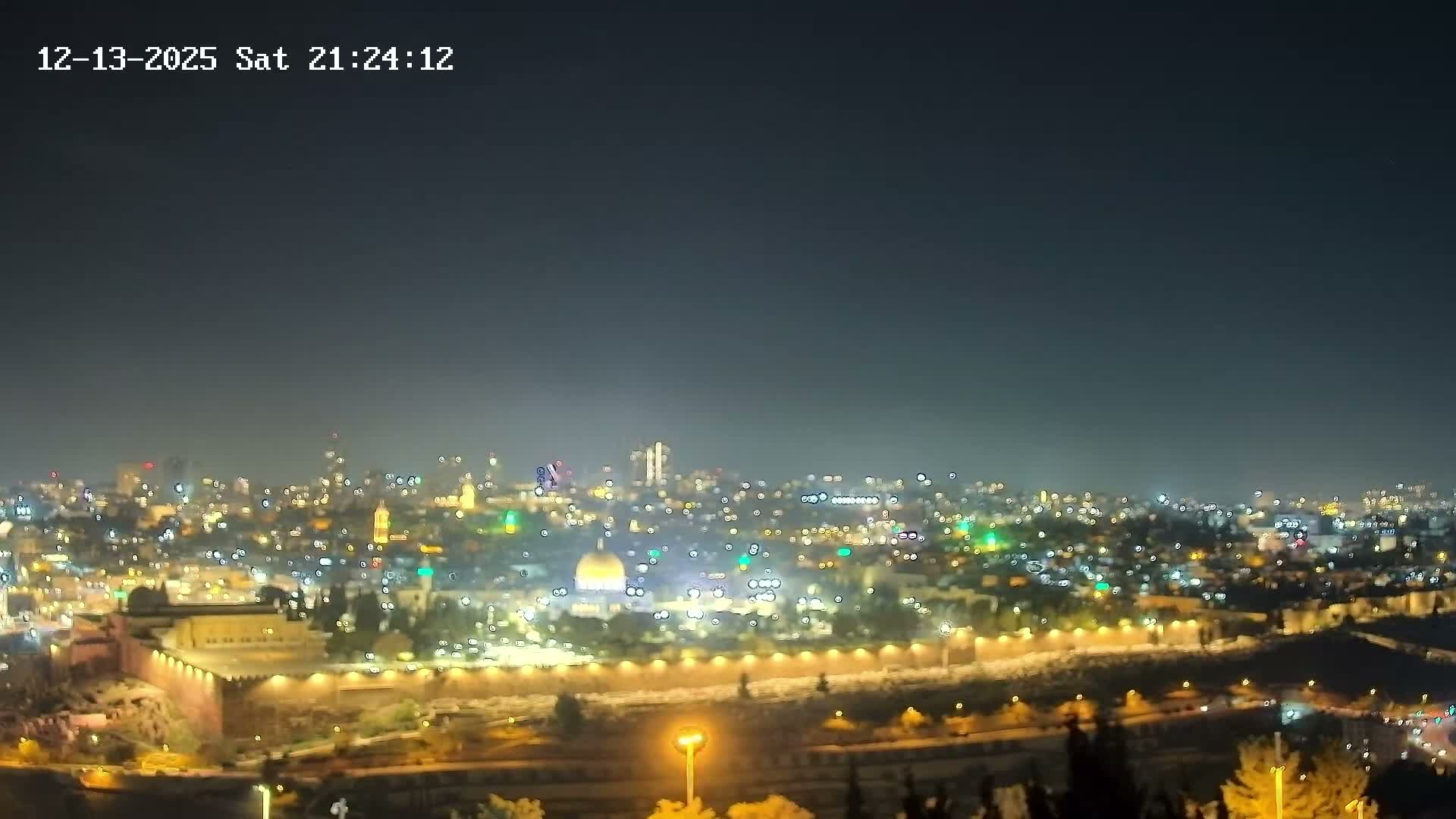 East & West Quds (East & West Jerusalem) &Temple Mount Panaroma Skyline View from Mount of Olives Live Cam - At-Tur, East Quds (East Jerusalem), Palestine