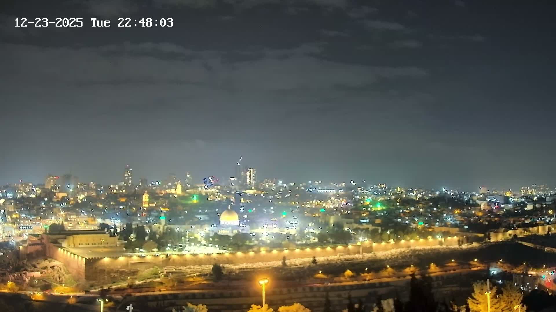East & West Quds (East & West Jerusalem) &Temple Mount Panaroma Skyline View from Mount of Olives Live Cam - At-Tur, East Quds (East Jerusalem), Palestine