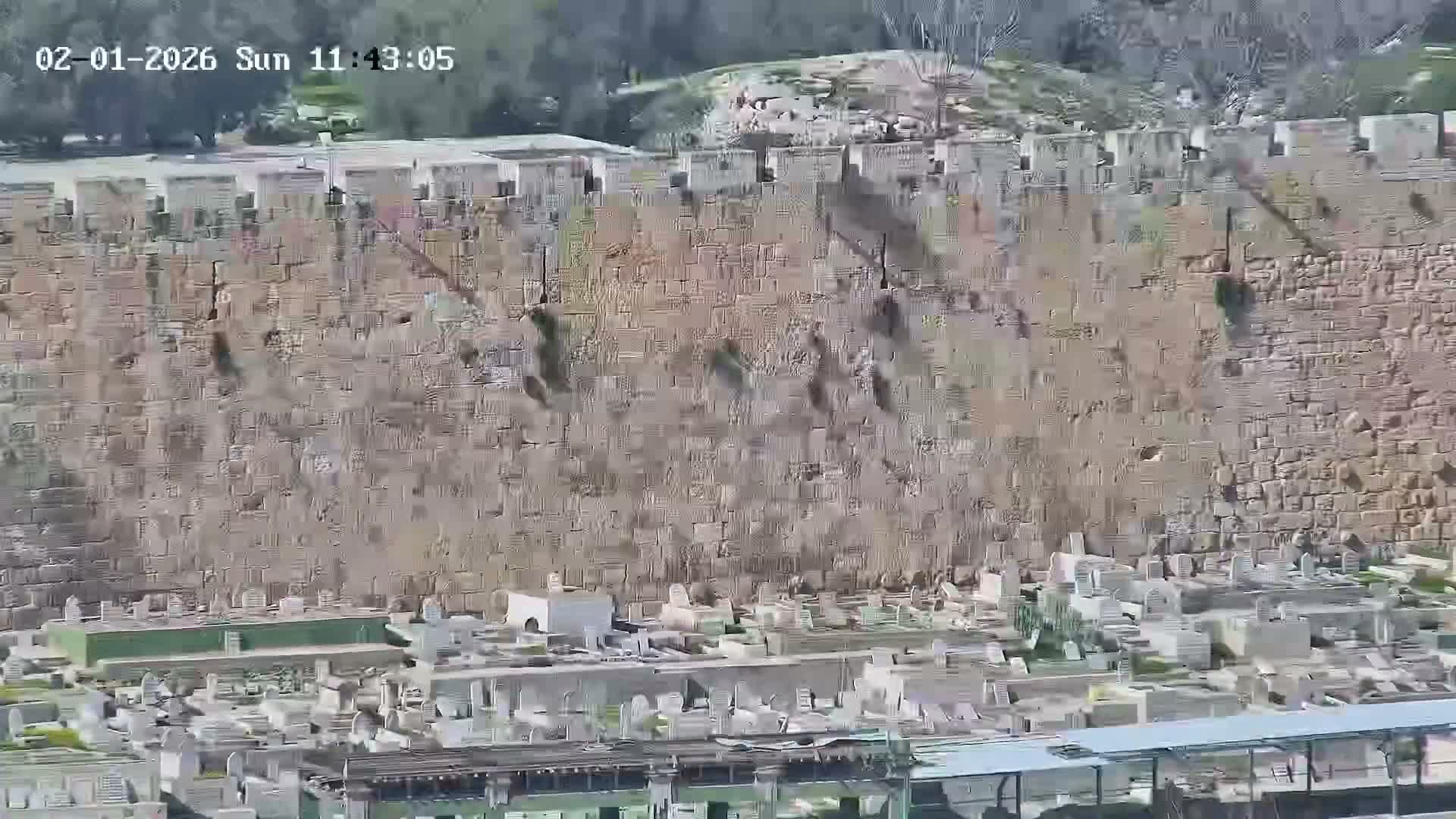 East & West Quds (East & West Jerusalem) &Temple Mount Panaroma Skyline View from Mount of Olives Live Cam - At-Tur, East Quds (East Jerusalem), Palestine