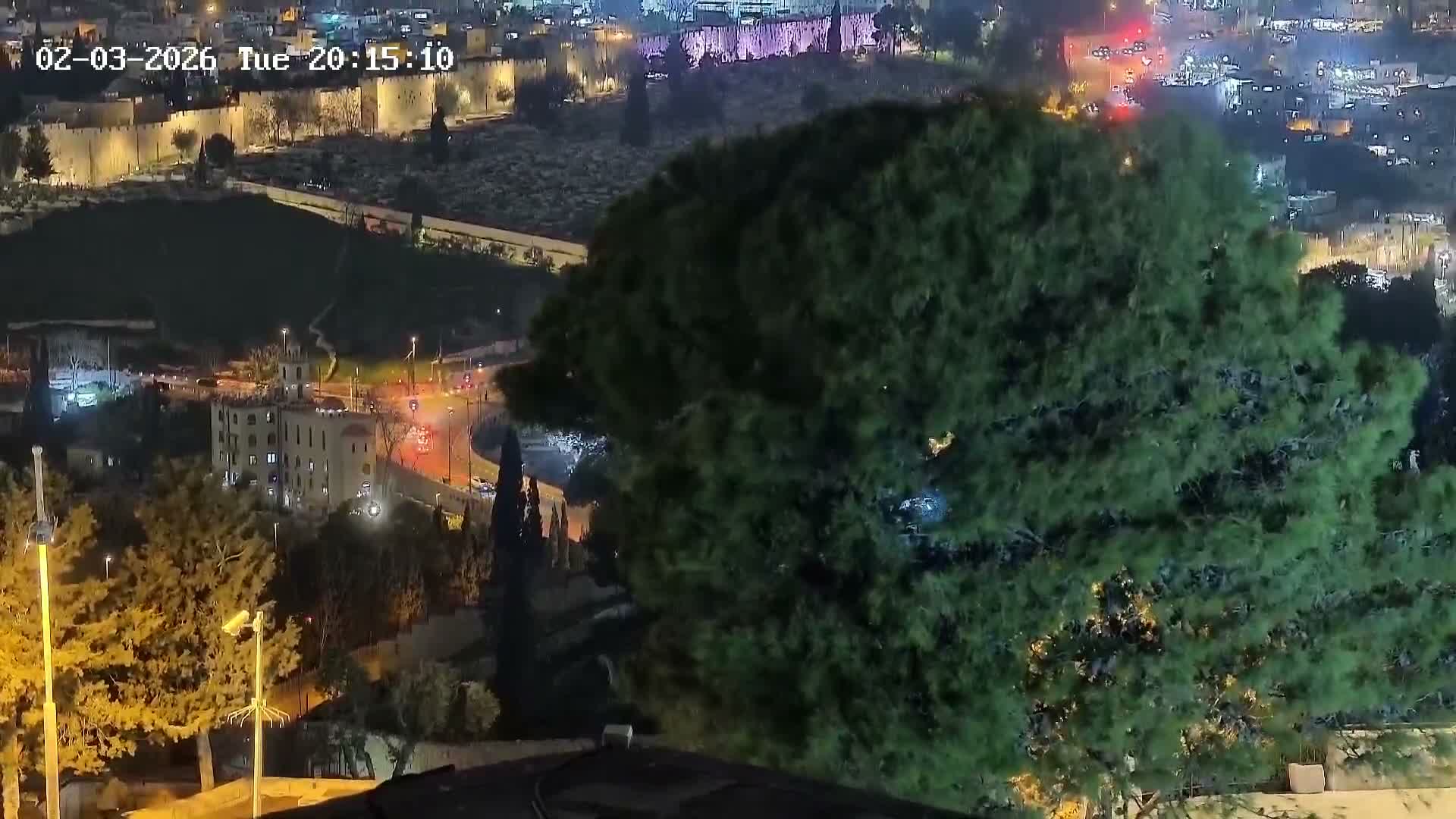 East & West Quds (East & West Jerusalem) &Temple Mount Panaroma Skyline View from Mount of Olives Live Cam - At-Tur, East Quds (East Jerusalem), Palestine