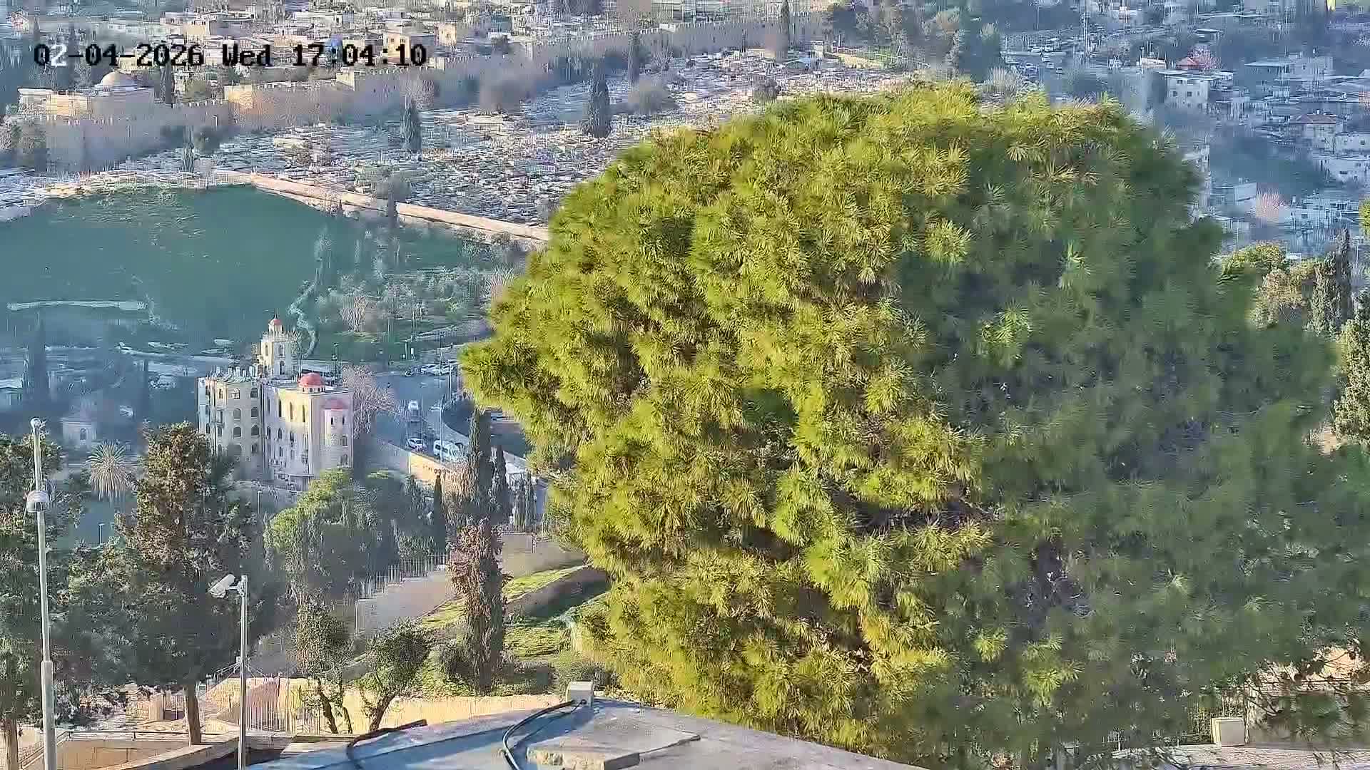 East & West Quds (East & West Jerusalem) &Temple Mount Panaroma Skyline View from Mount of Olives Live Cam - At-Tur, East Quds (East Jerusalem), Palestine