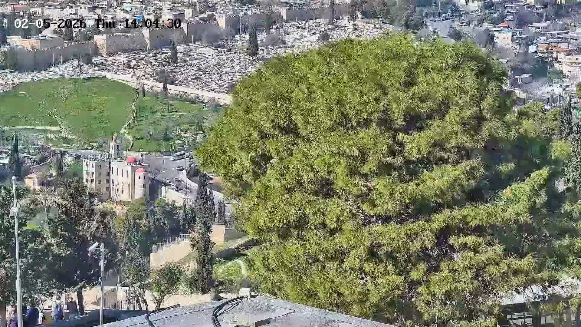 East & West Quds (East & West Jerusalem) &Temple Mount Panaroma Skyline View from Mount of Olives Live Cam - At-Tur, East Quds (East Jerusalem), Palestine